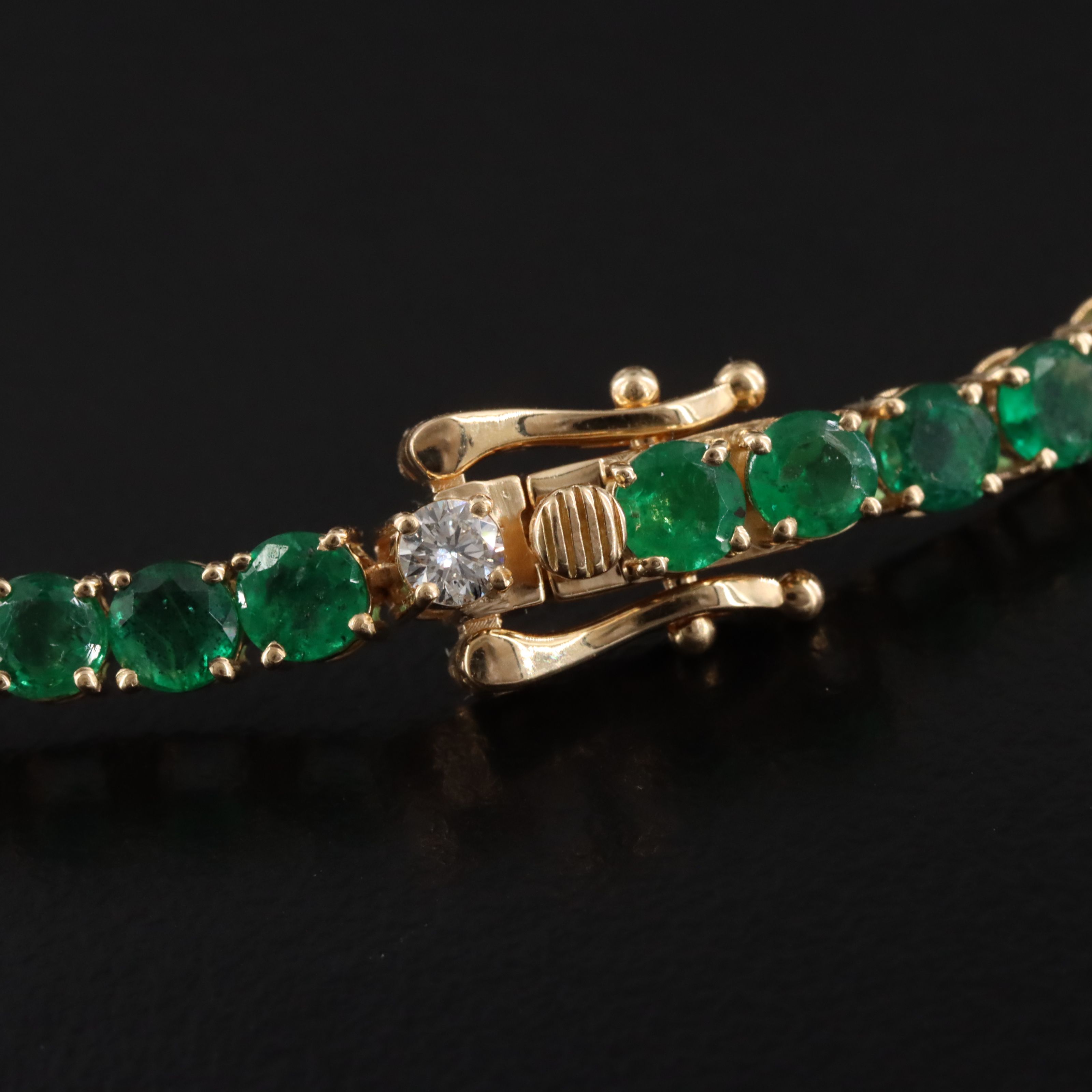 18K 6.81 CTW Emerald and Diamond Bracelet
