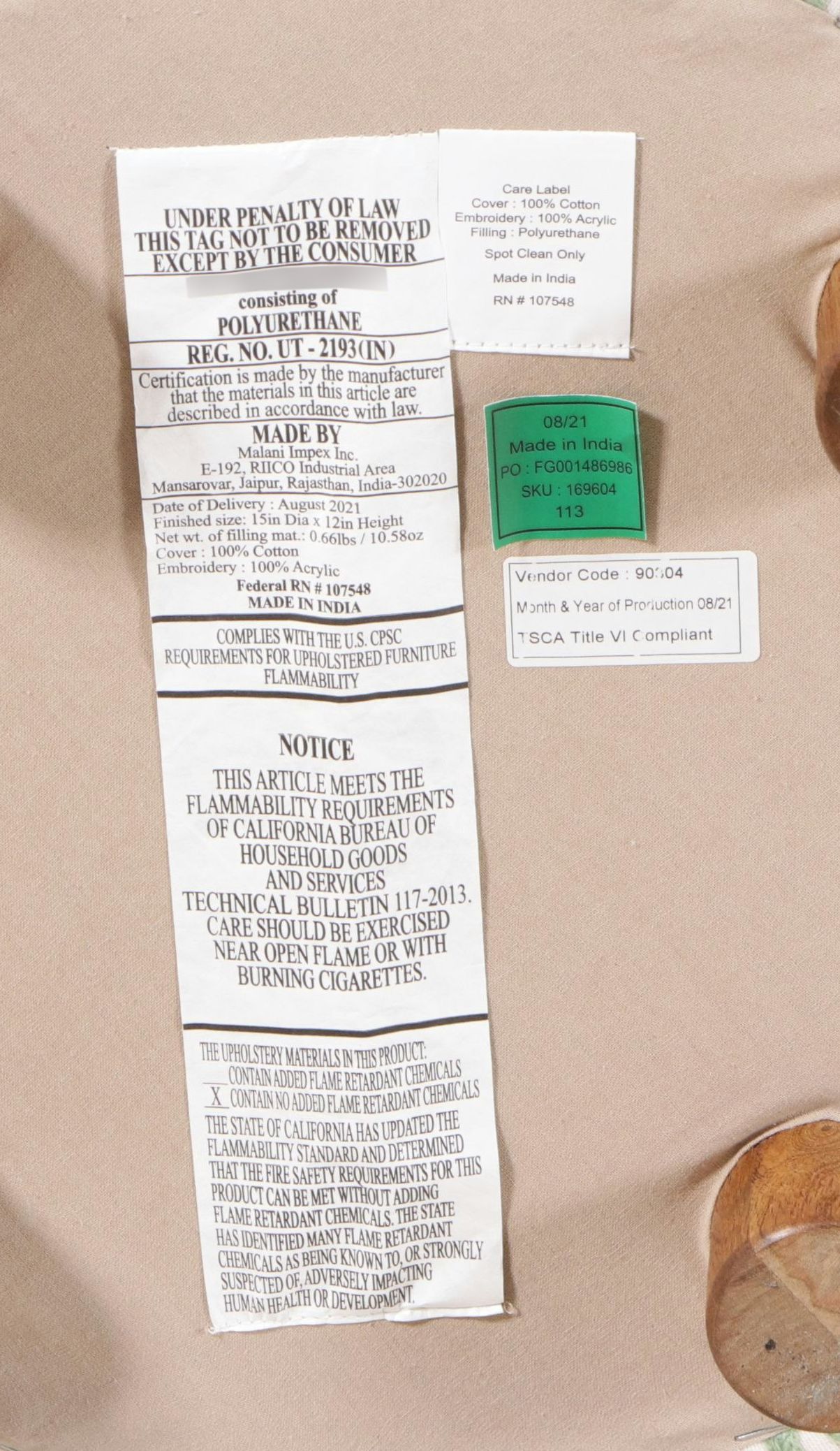 Robert Michael Lounge Chair with Crewel Work Footstool and Accent Pillow