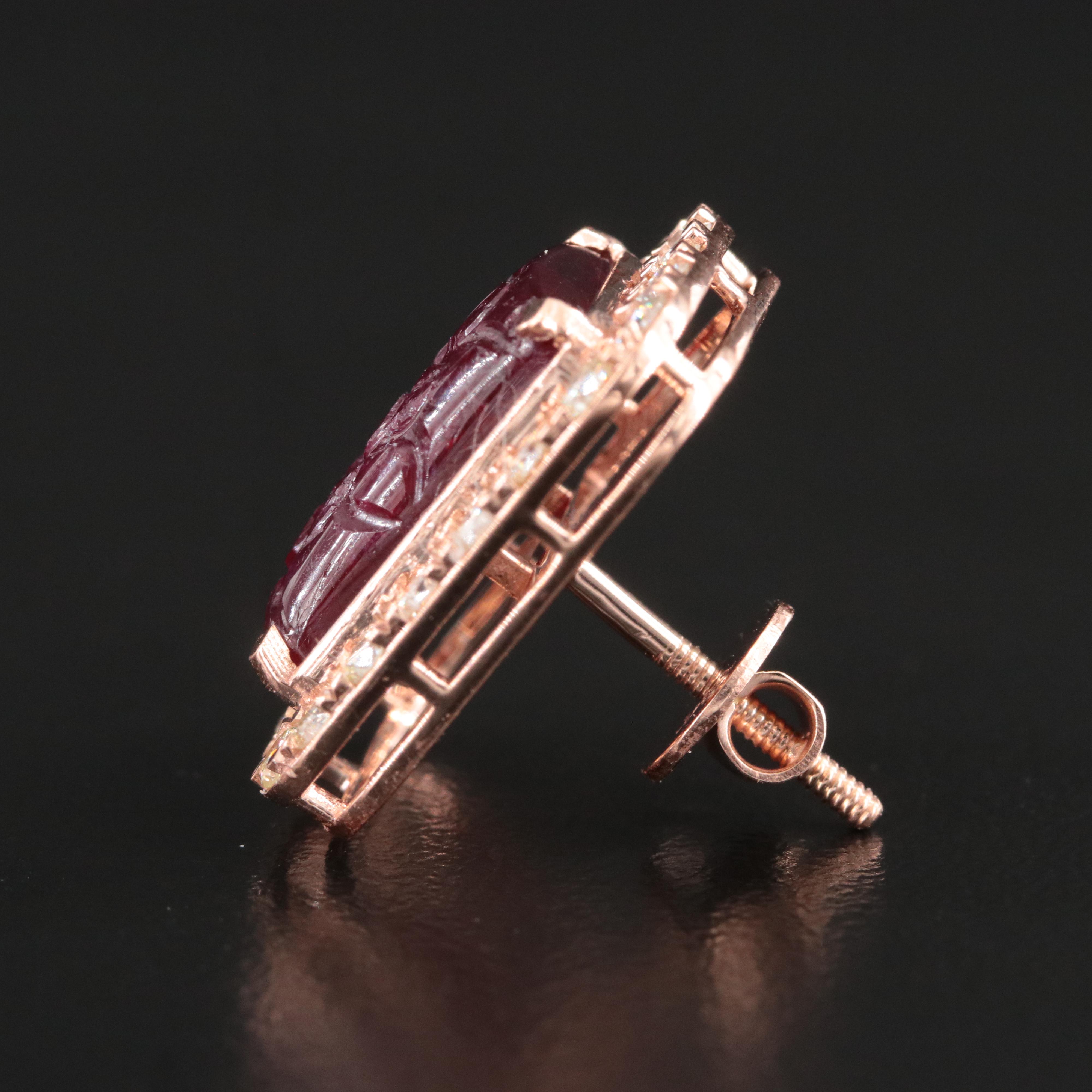 14K 8.25 CTW Ruby and 1.50 CTW Diamond Earrings