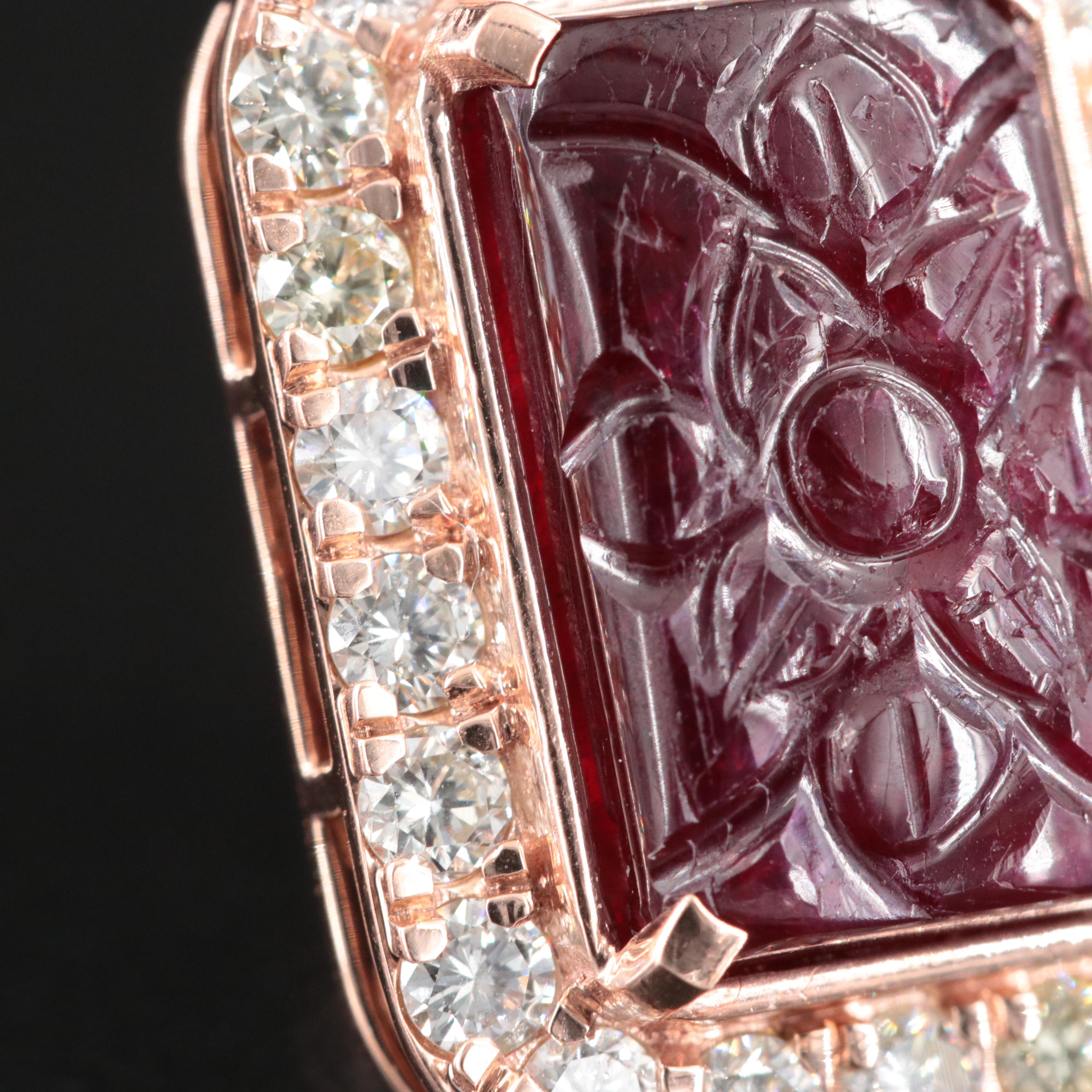 14K 8.25 CTW Ruby and 1.50 CTW Diamond Earrings