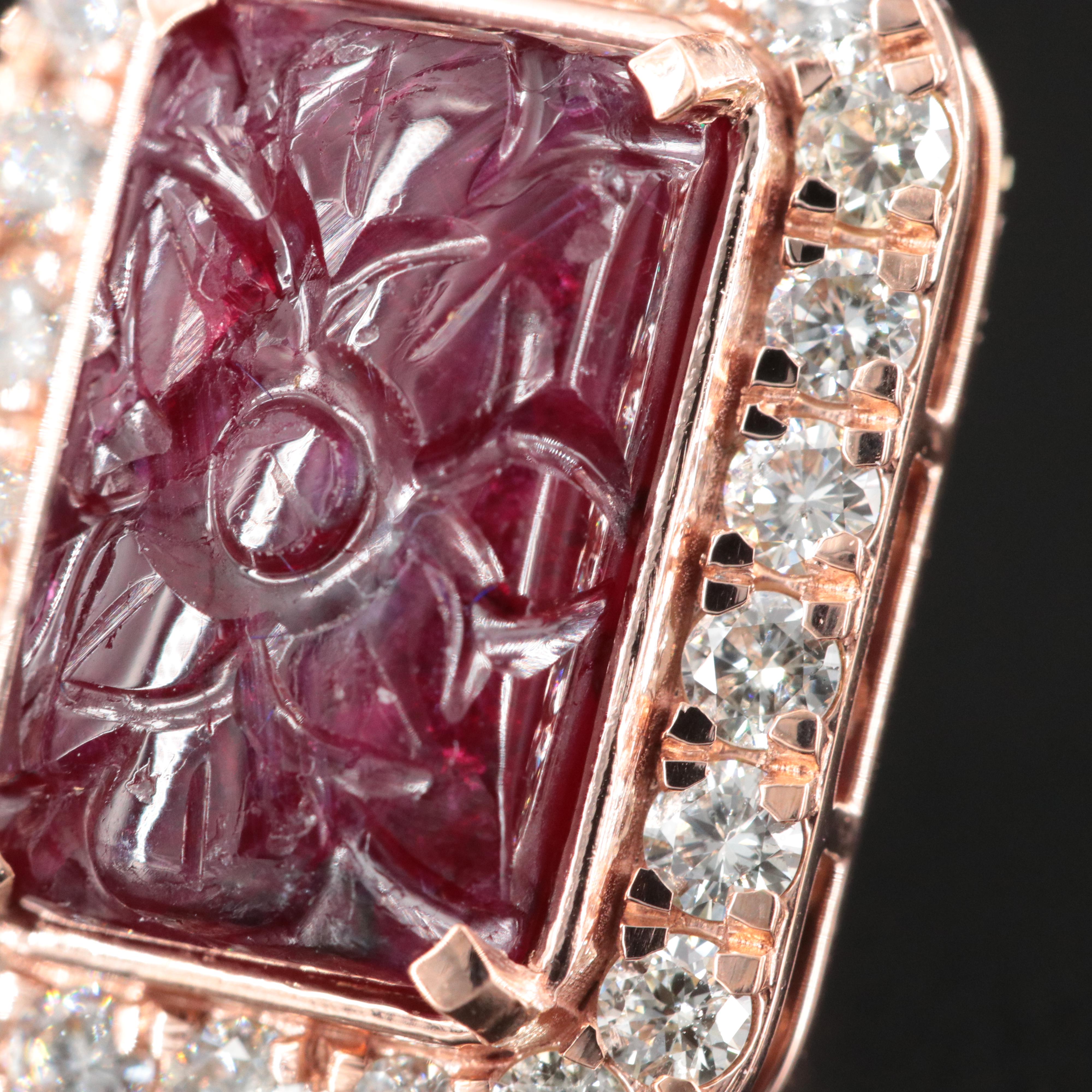 14K 8.25 CTW Ruby and 1.50 CTW Diamond Earrings