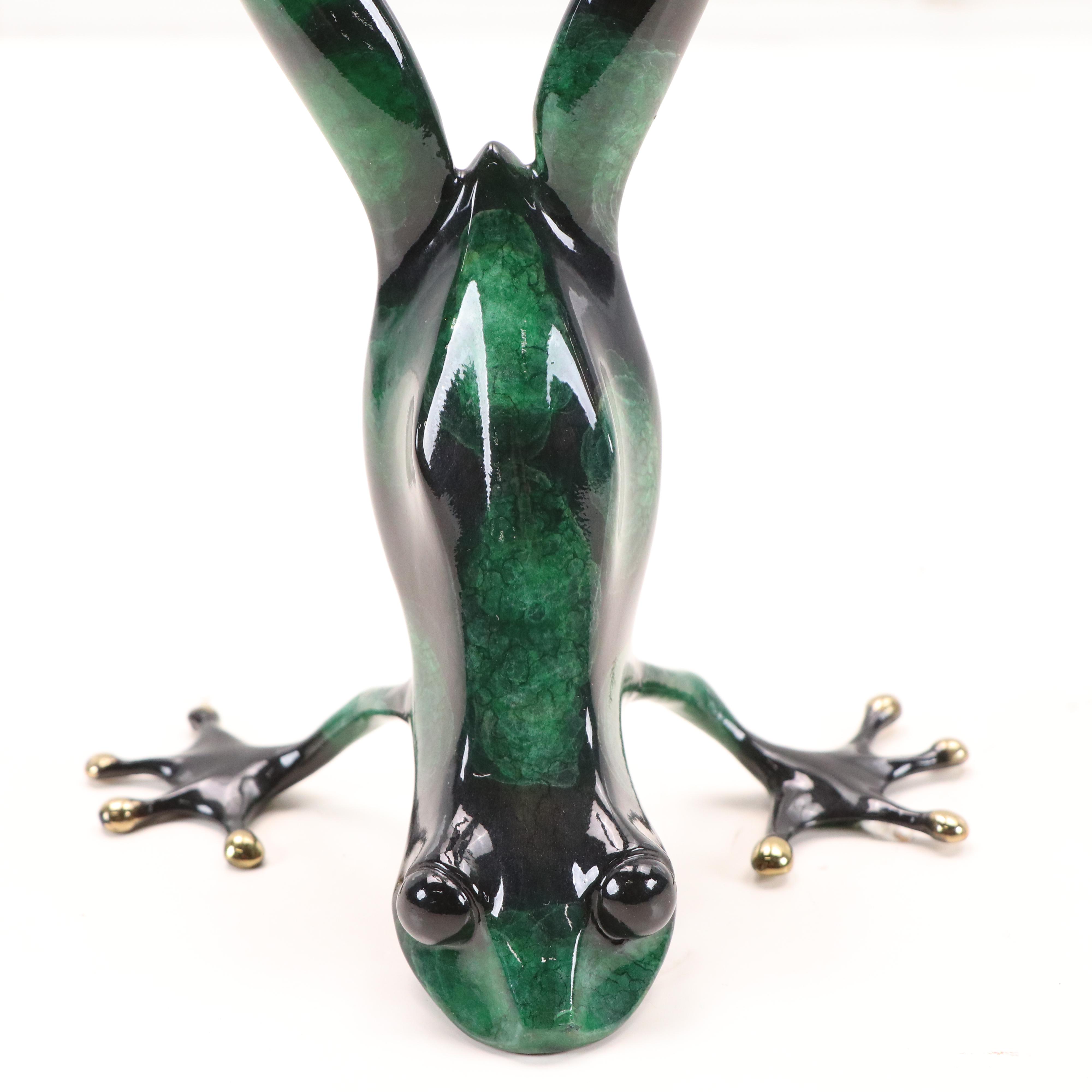 Tim "Frogman" Cotterill Enameled Bronze Frog, 1992
