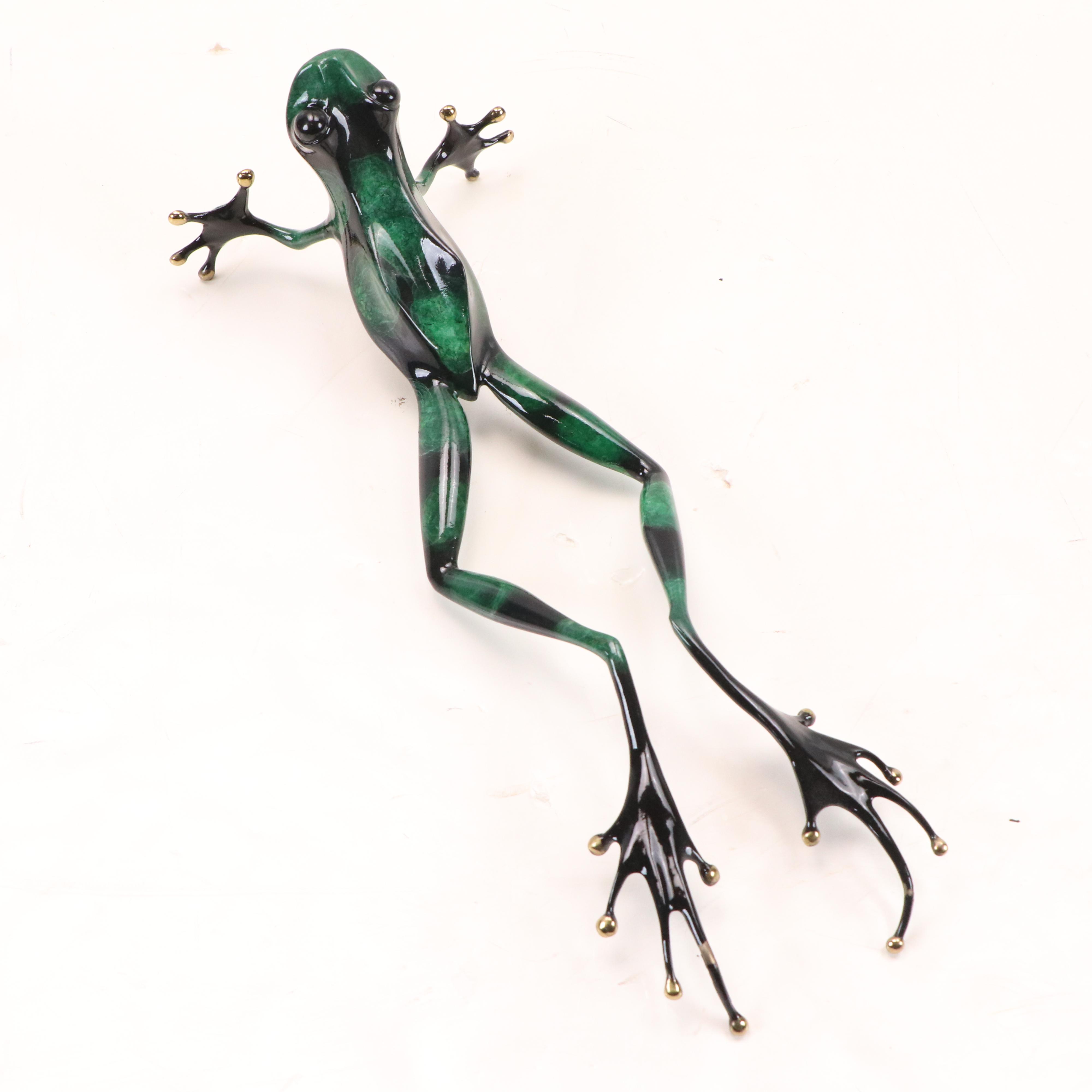 Tim "Frogman" Cotterill Enameled Bronze Frog, 1992