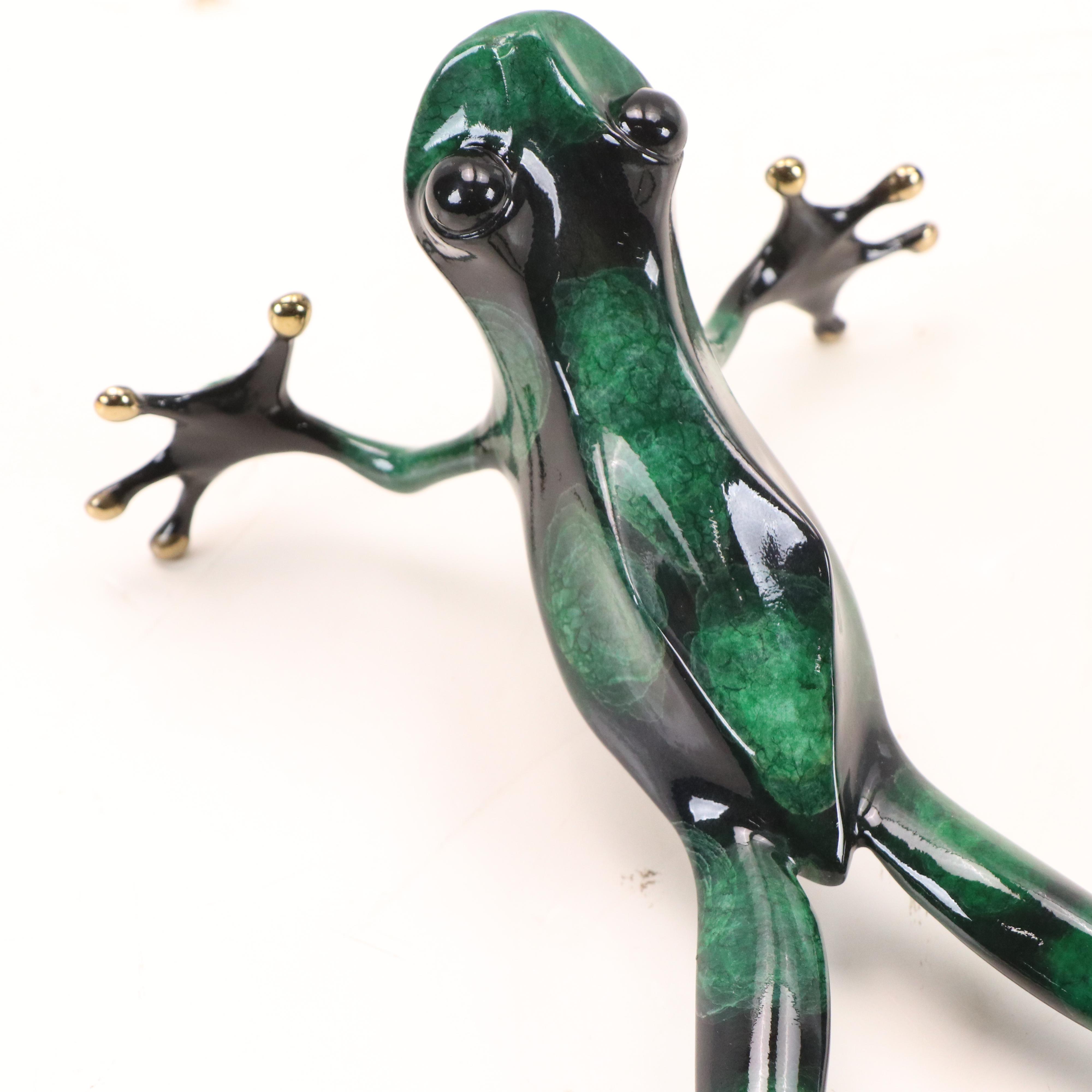 Tim "Frogman" Cotterill Enameled Bronze Frog, 1992