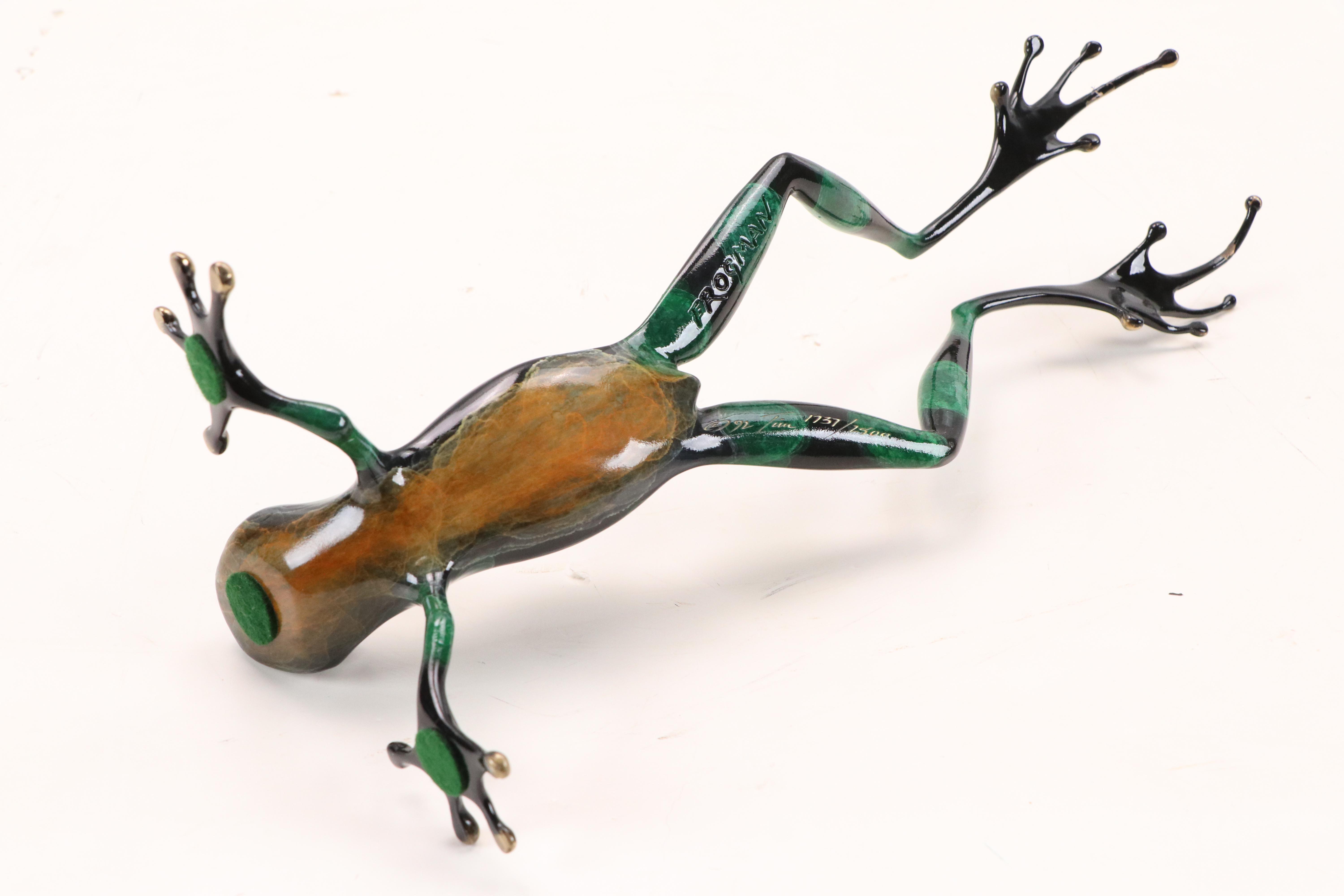 Tim "Frogman" Cotterill Enameled Bronze Frog, 1992