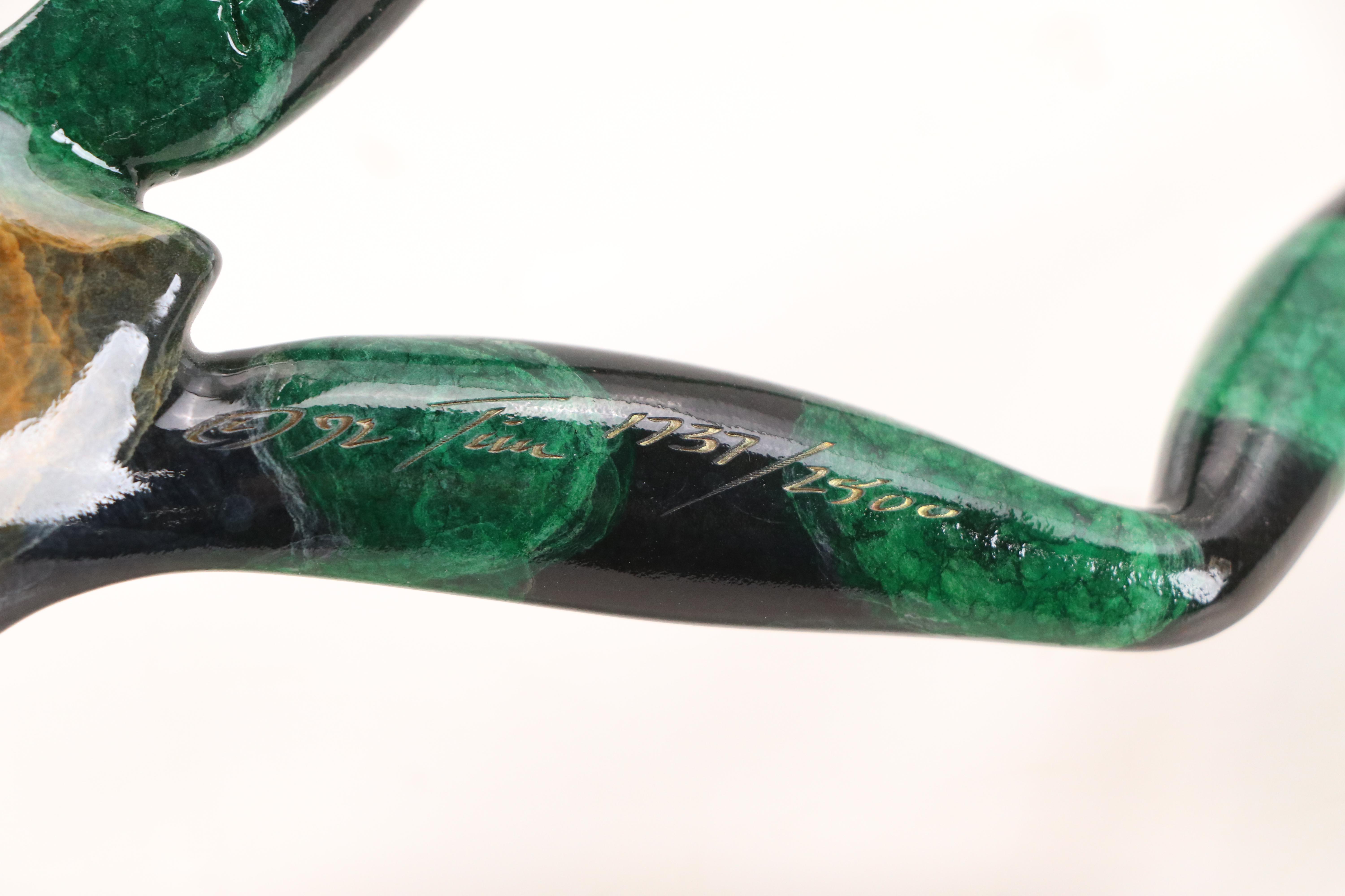 Tim "Frogman" Cotterill Enameled Bronze Frog, 1992