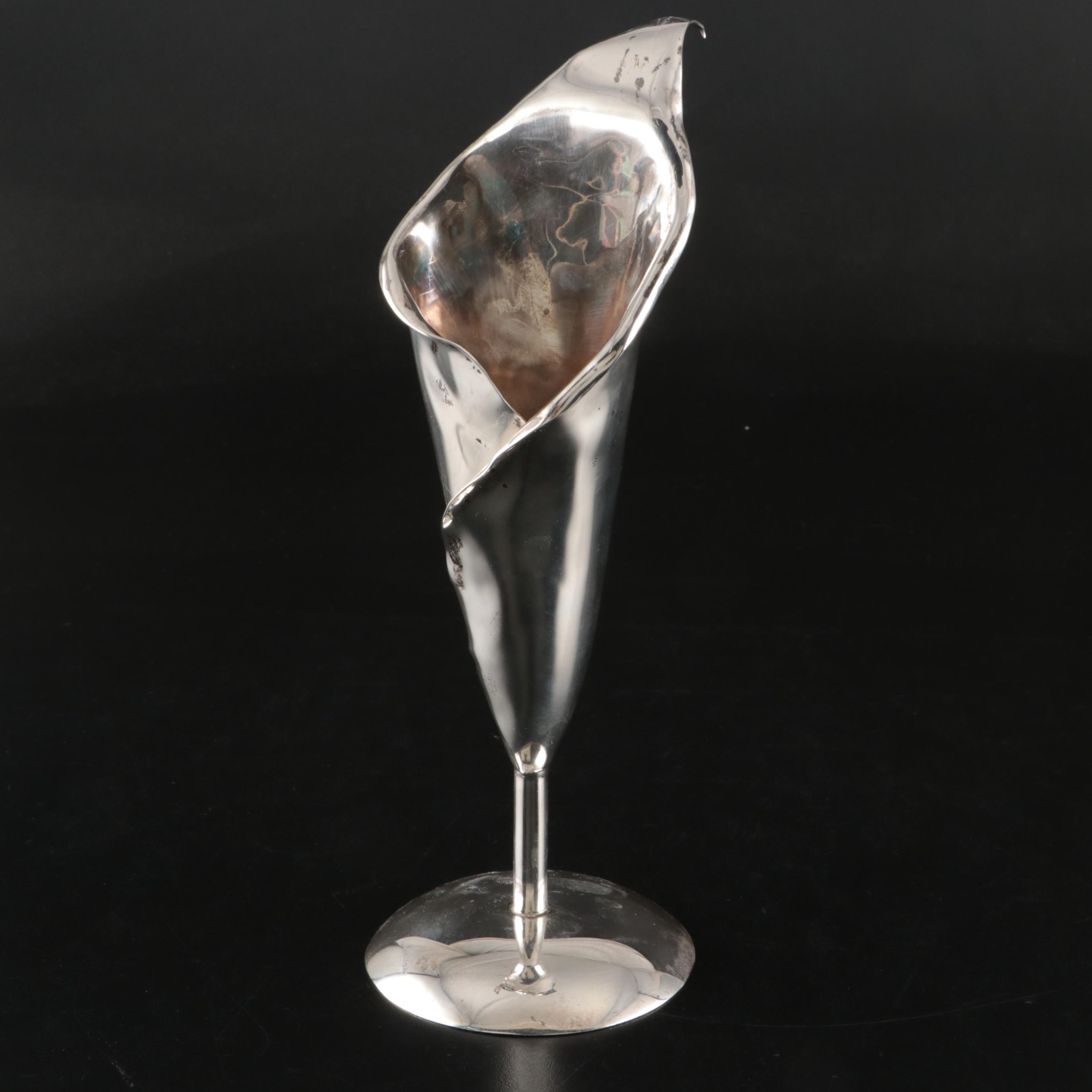 Barbara Begley Hammered Sterling Silver Lily Flower Vase