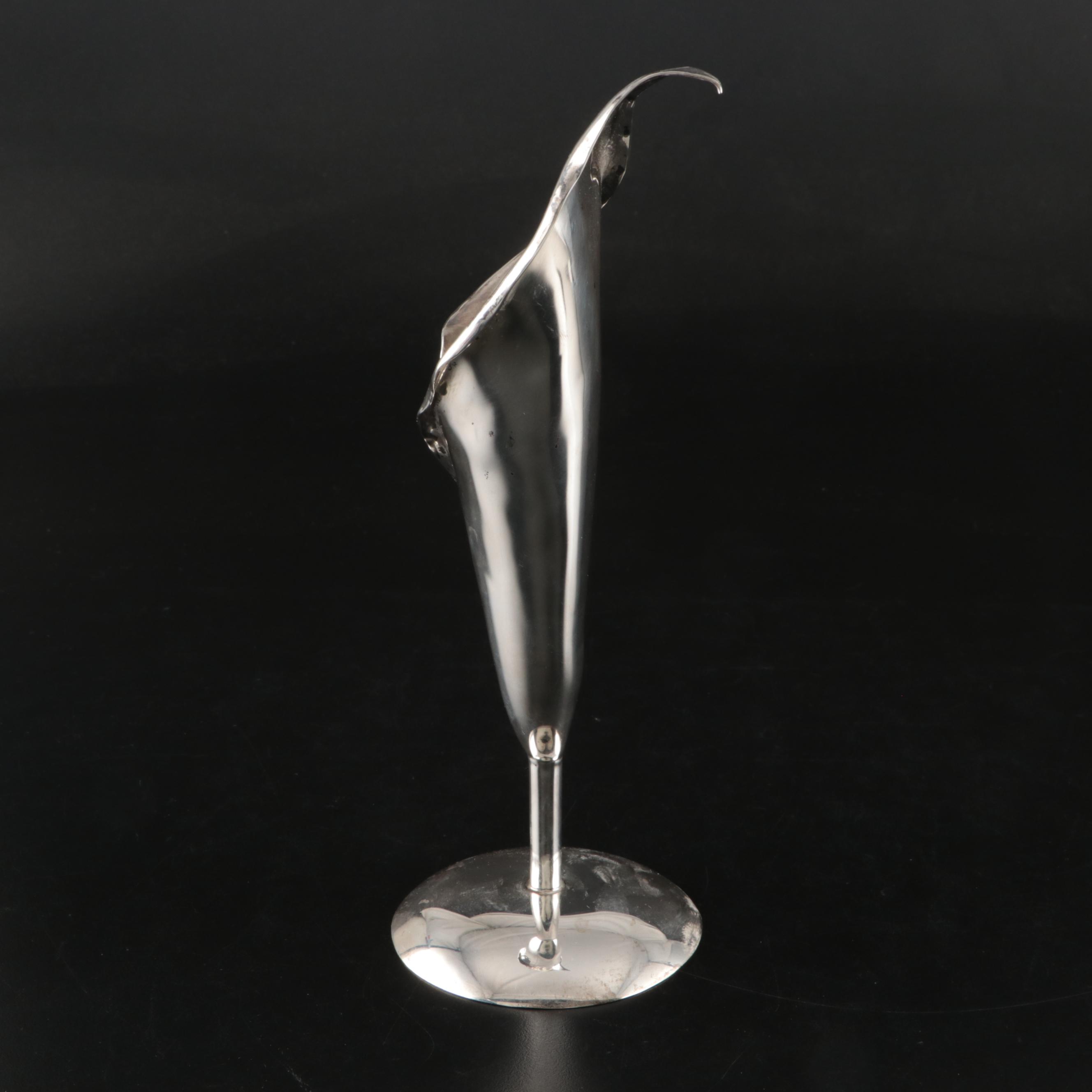 Barbara Begley Hammered Sterling Silver Lily Flower Vase