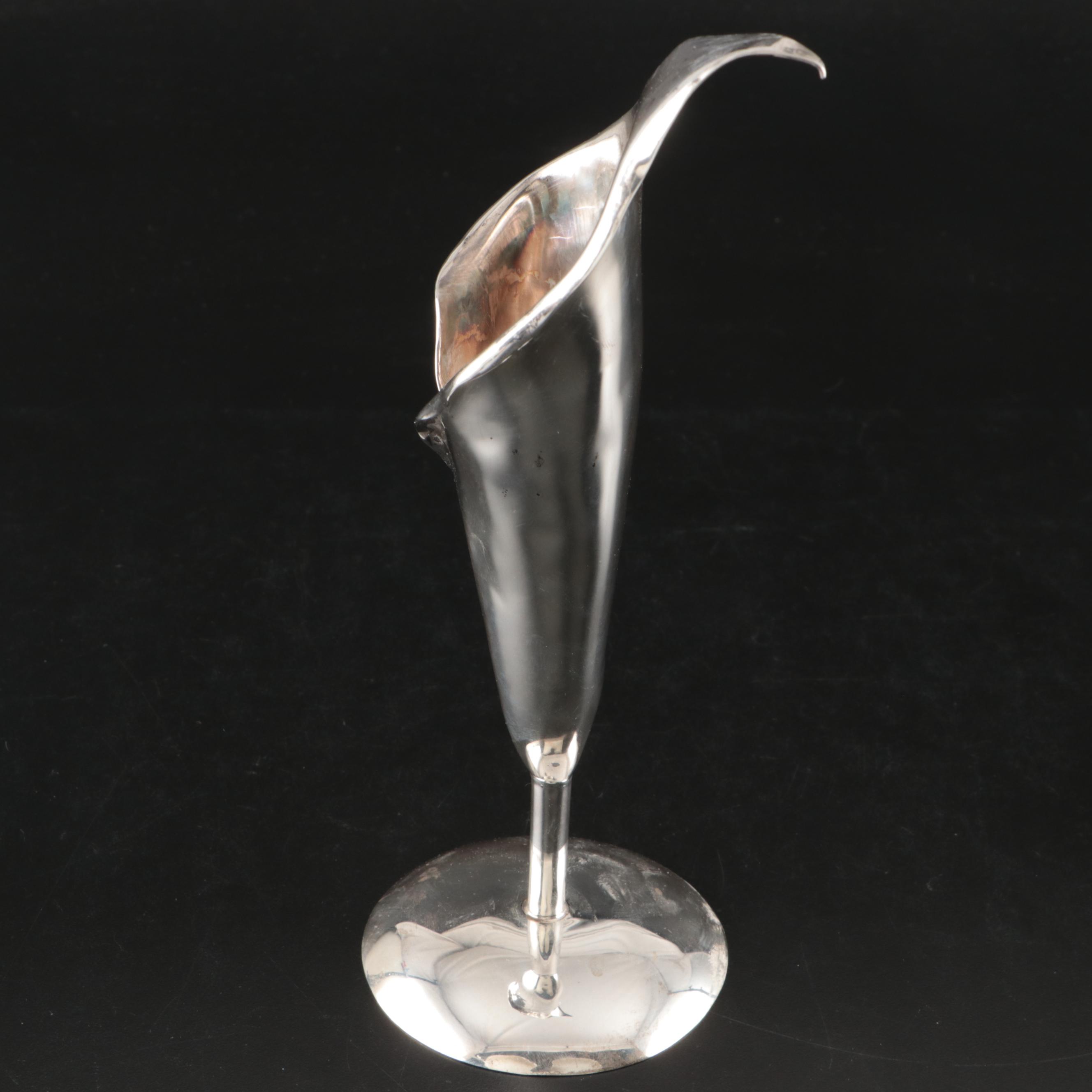 Barbara Begley Hammered Sterling Silver Lily Flower Vase