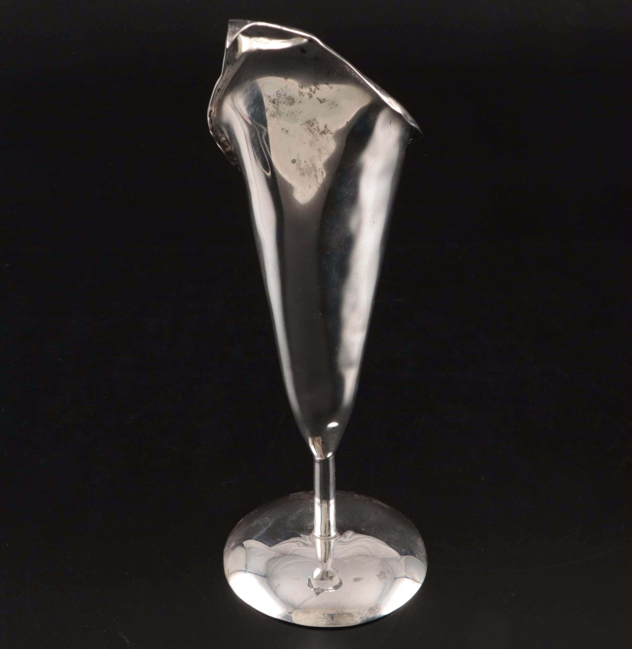 Barbara Begley Hammered Sterling Silver Lily Flower Vase