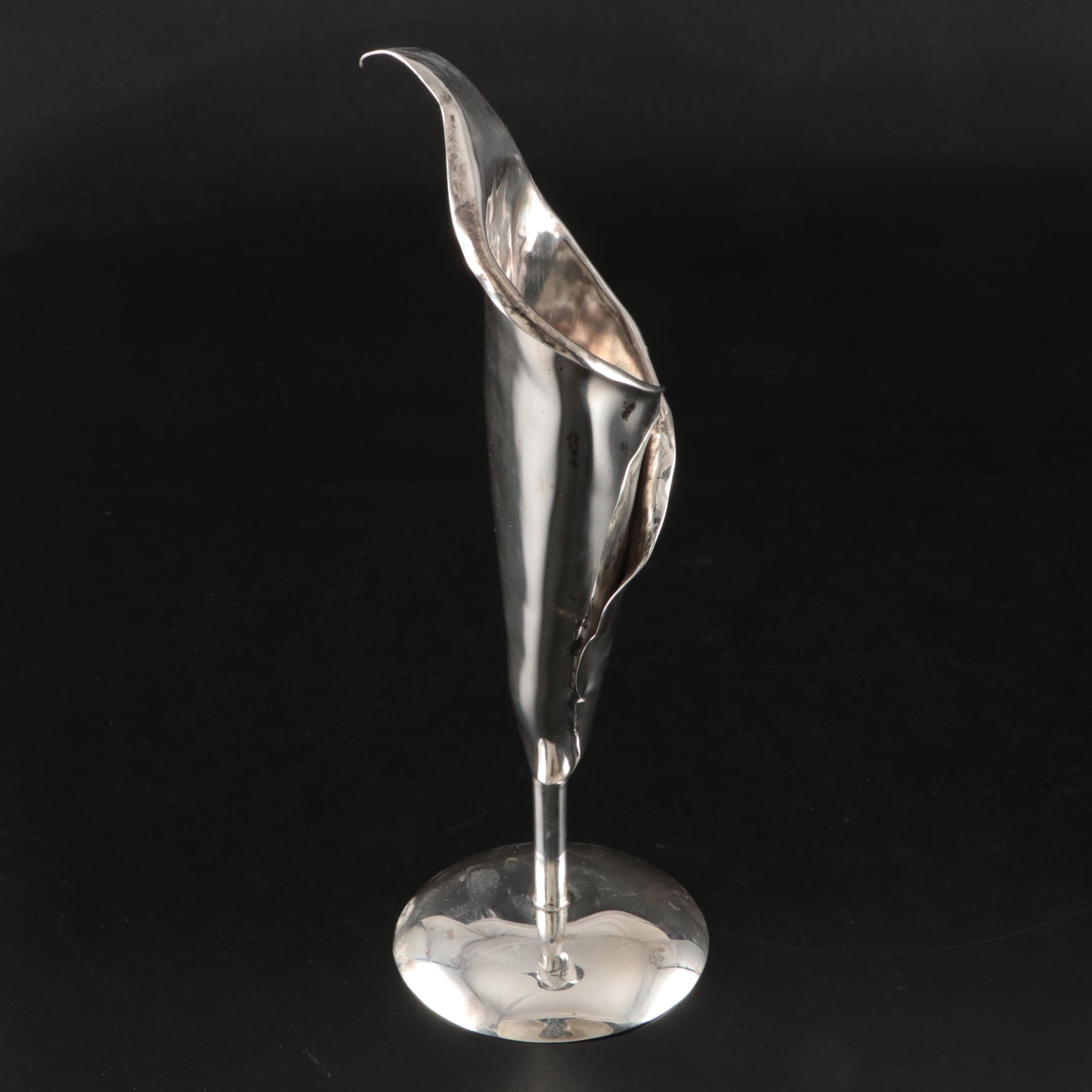 Barbara Begley Hammered Sterling Silver Lily Flower Vase