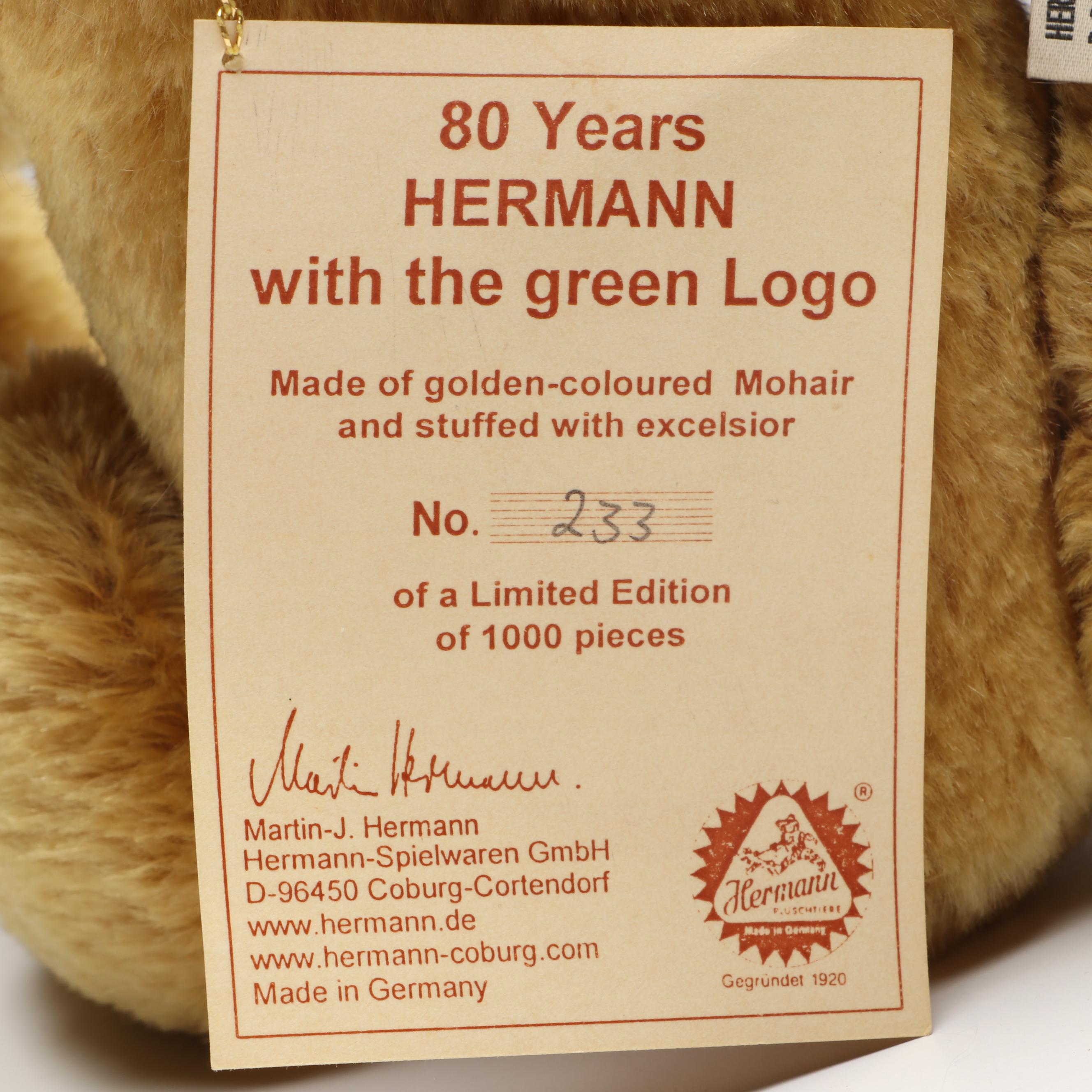 Hermann 80 and 100 Year Anniversary Teddy Bears