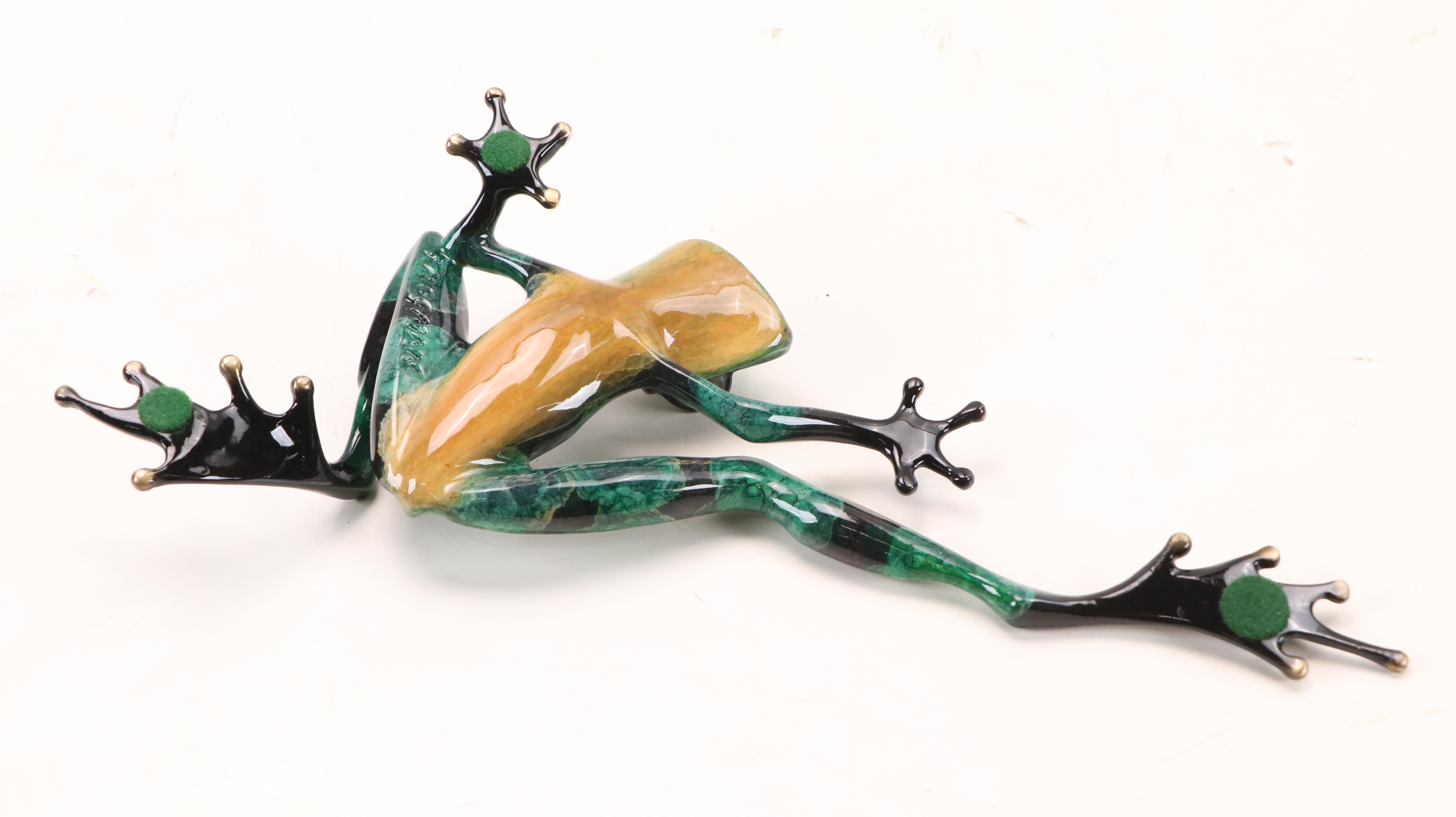 Tim "Frogman" Cotterill Enameled Bronze Frog, 1998
