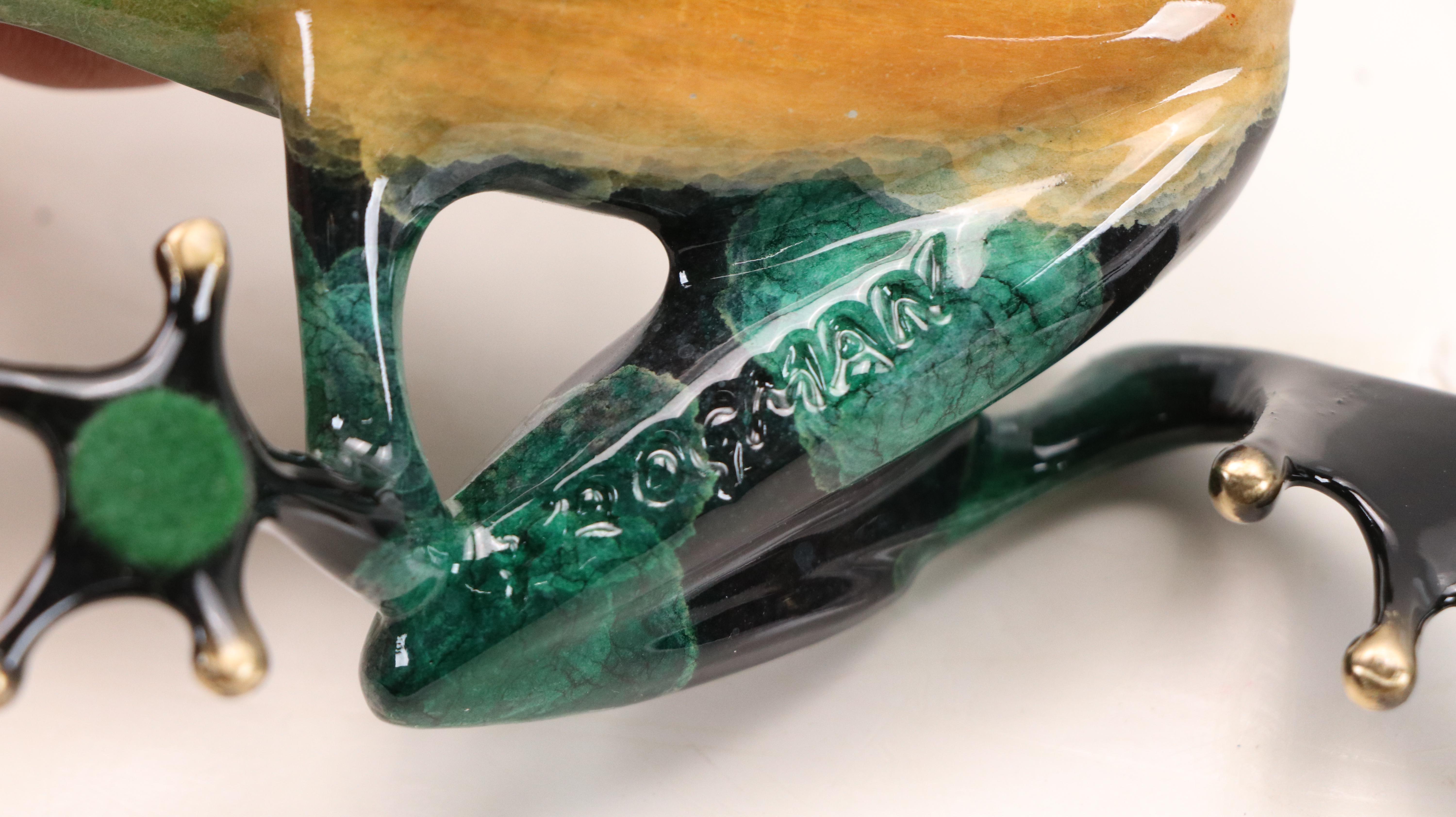 Tim "Frogman" Cotterill Enameled Bronze Frog, 1998