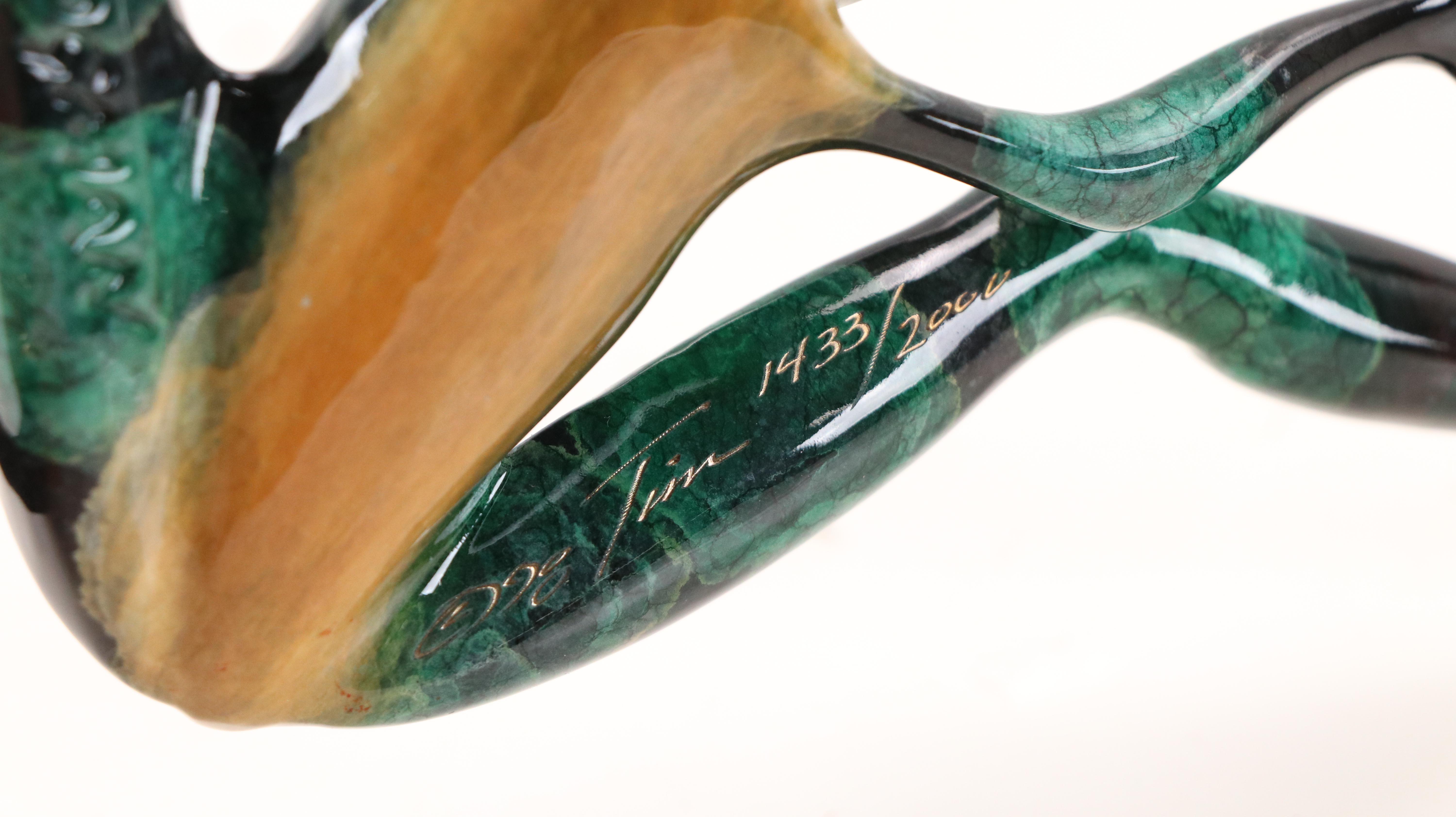 Tim "Frogman" Cotterill Enameled Bronze Frog, 1998