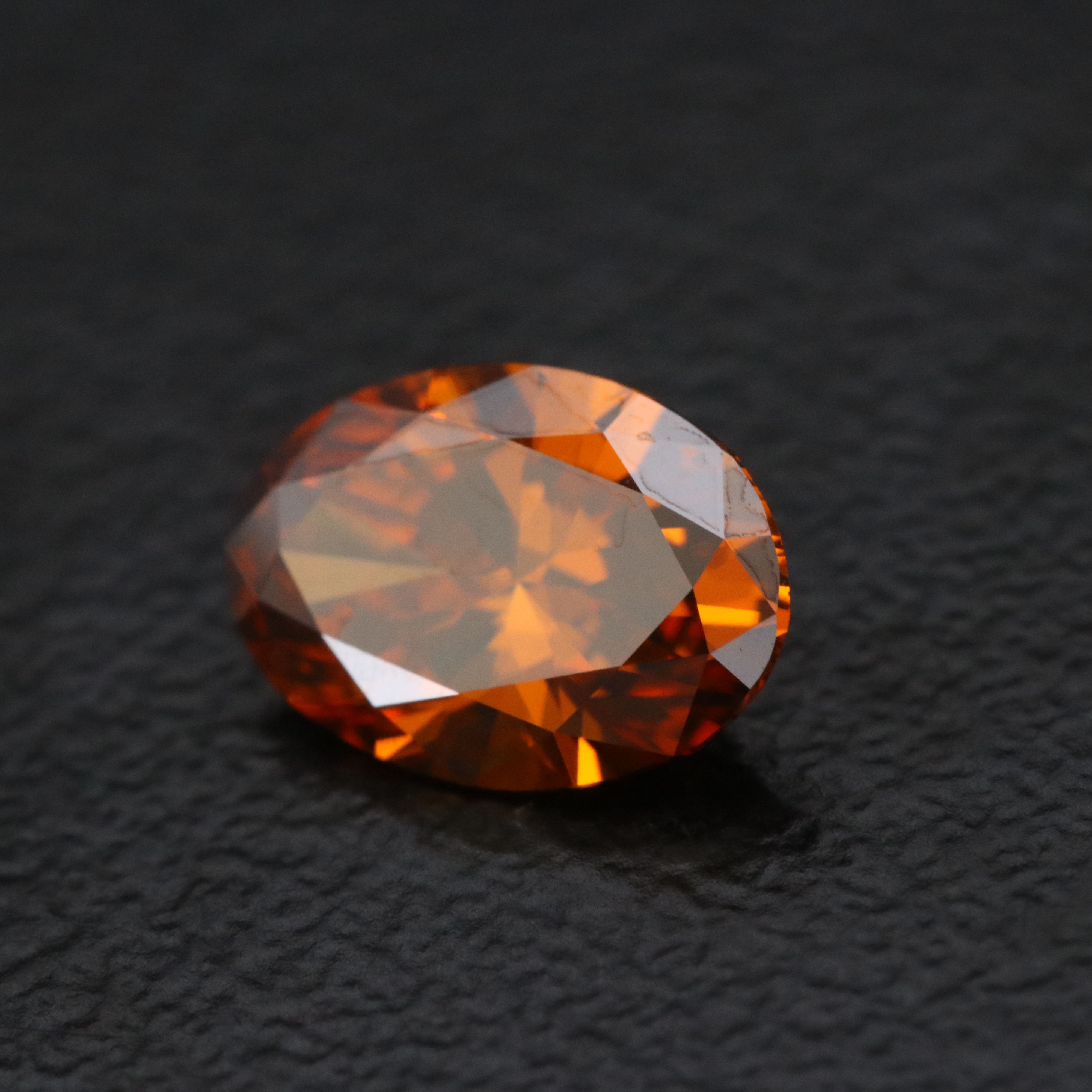 Loose 1.01 CT Lab Grown Fancy Orange Diamond with IGI Report