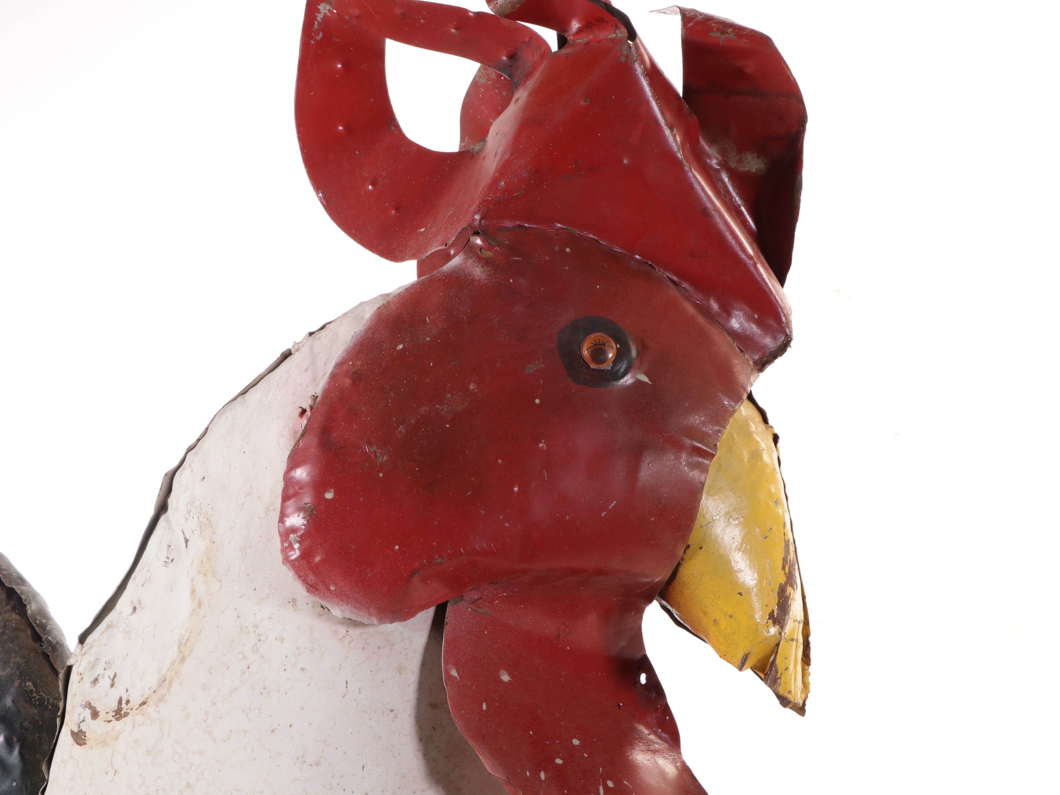 Whimsical Cut Steel Rooster Garden Statue