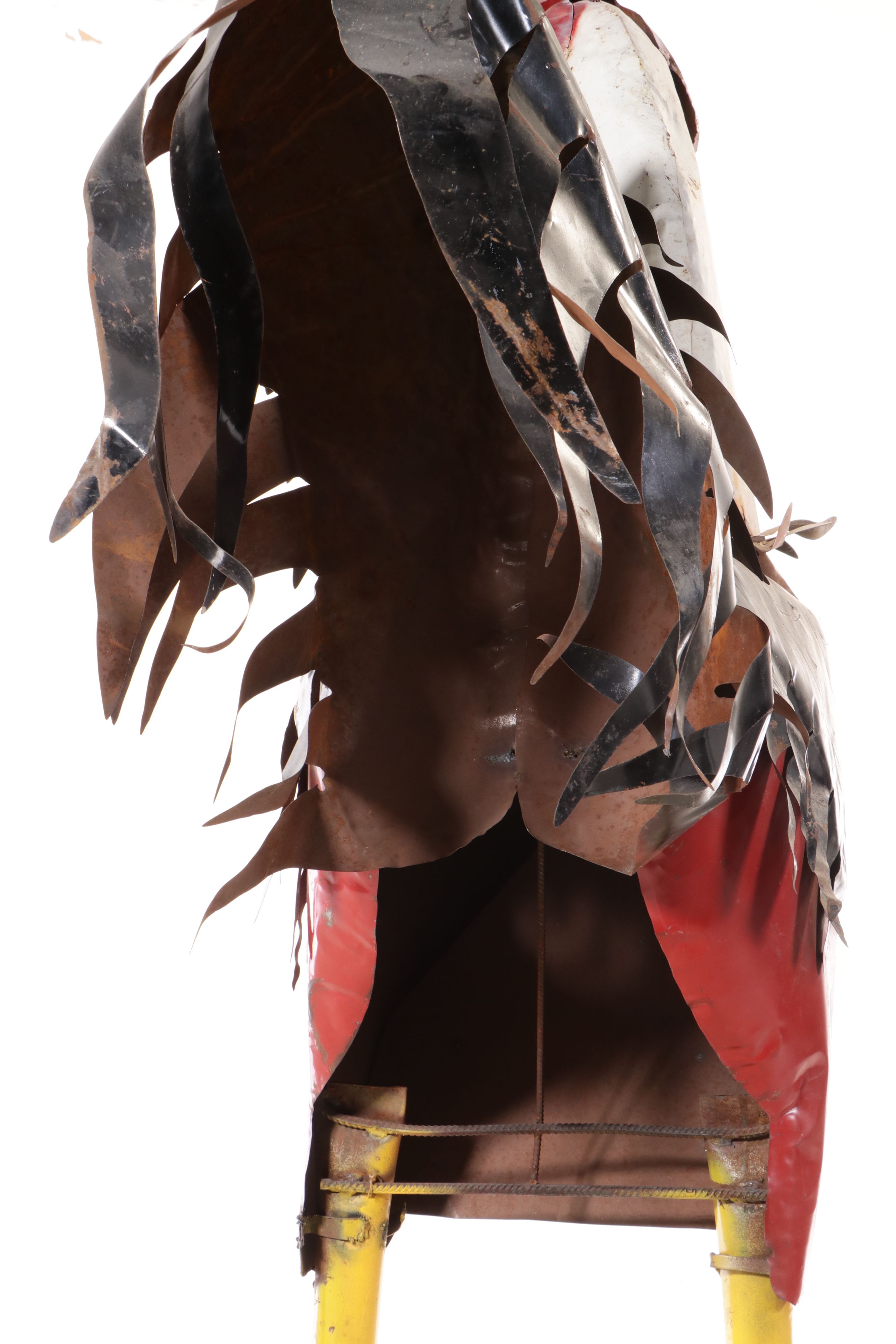 Whimsical Cut Steel Rooster Garden Statue