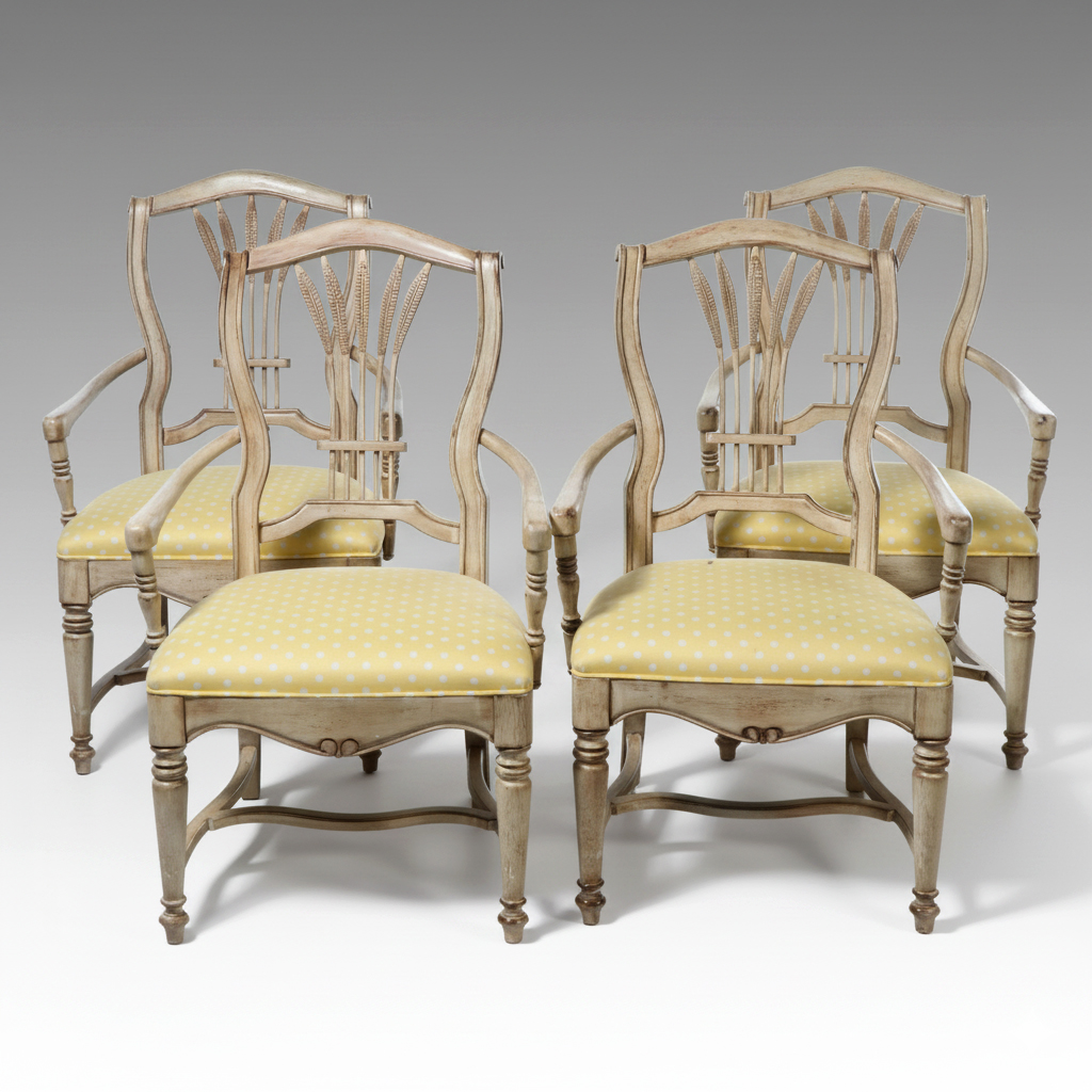 Set of Four Drexel-Heritage French Provincial Style Armchairs