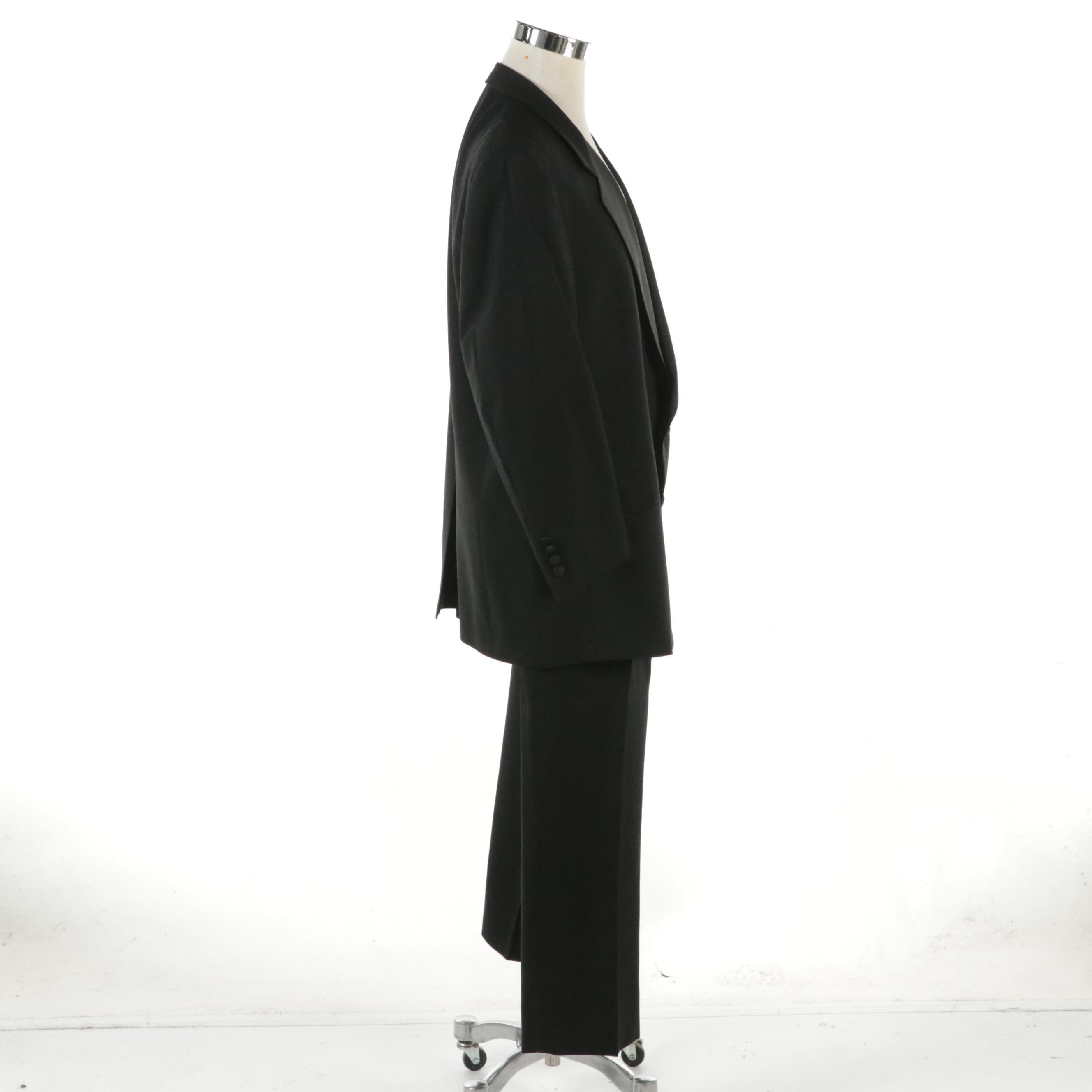 Hart Schaffner & Marx Black Virgin Wool Suit