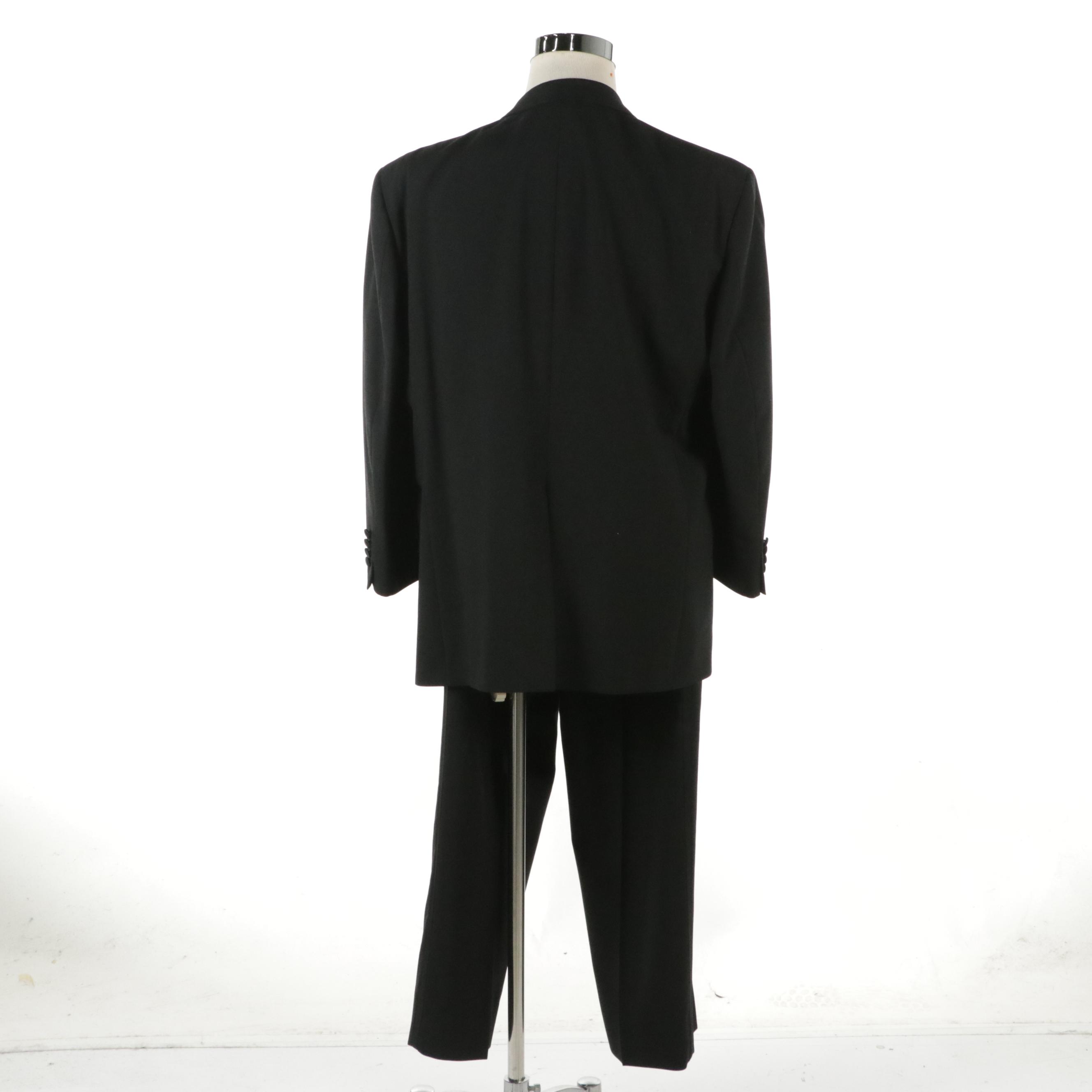 Hart Schaffner & Marx Black Virgin Wool Suit
