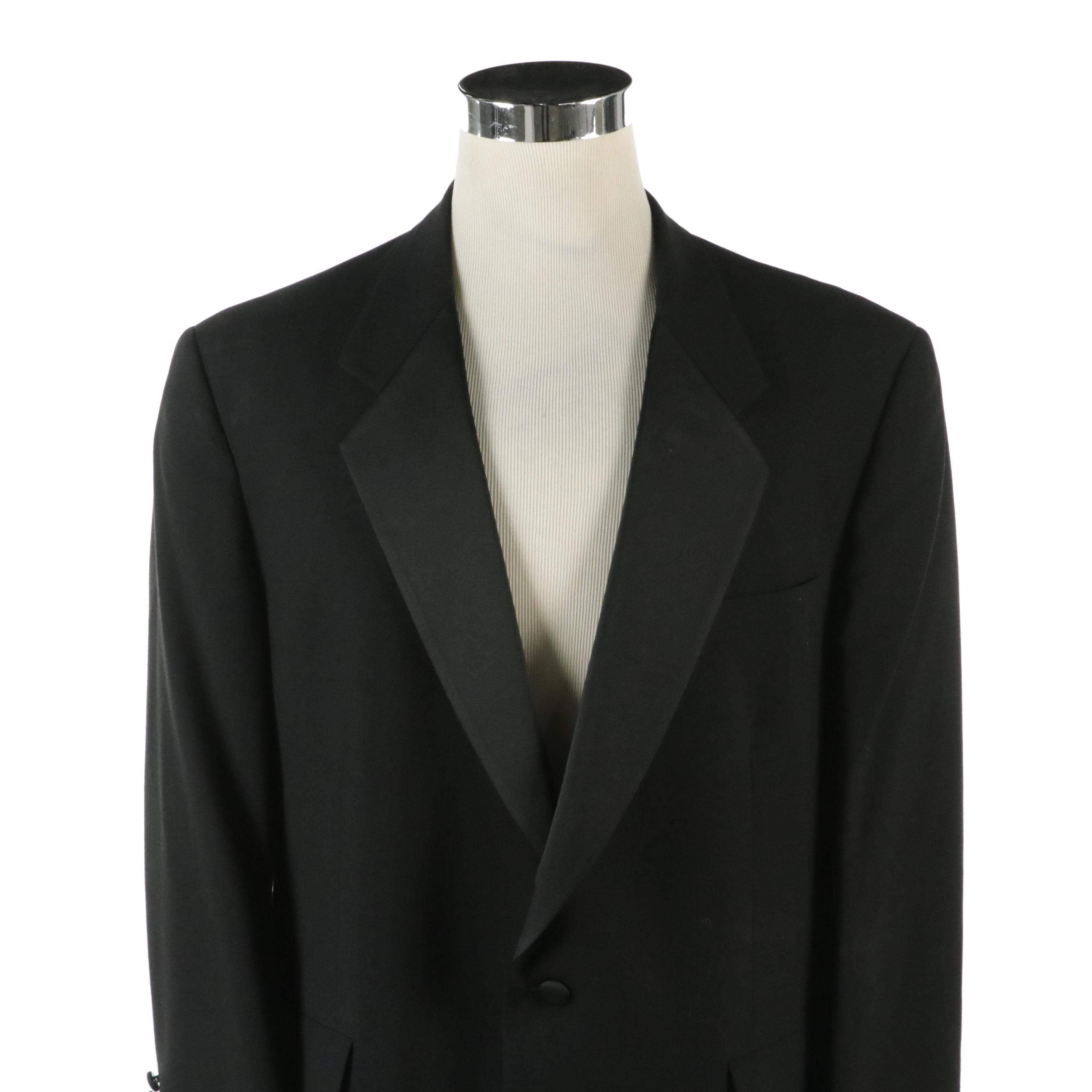 Hart Schaffner & Marx Black Virgin Wool Suit