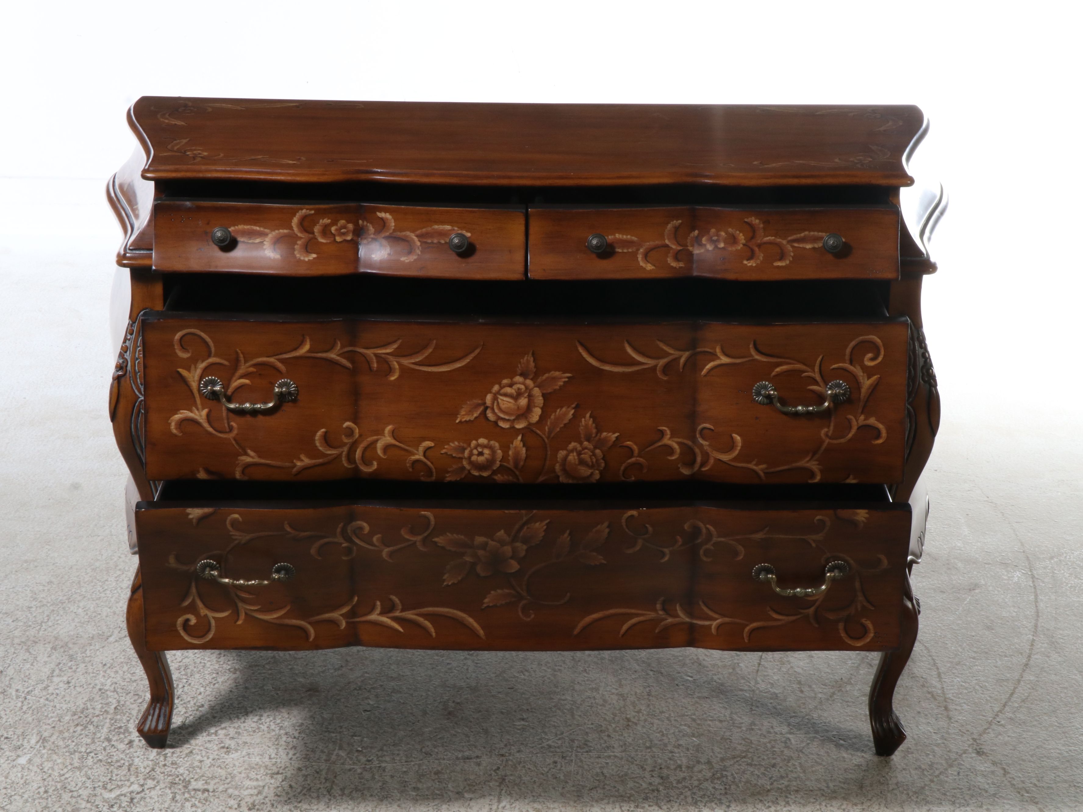 Continental Style Stenciled Commode, Late 20th Century