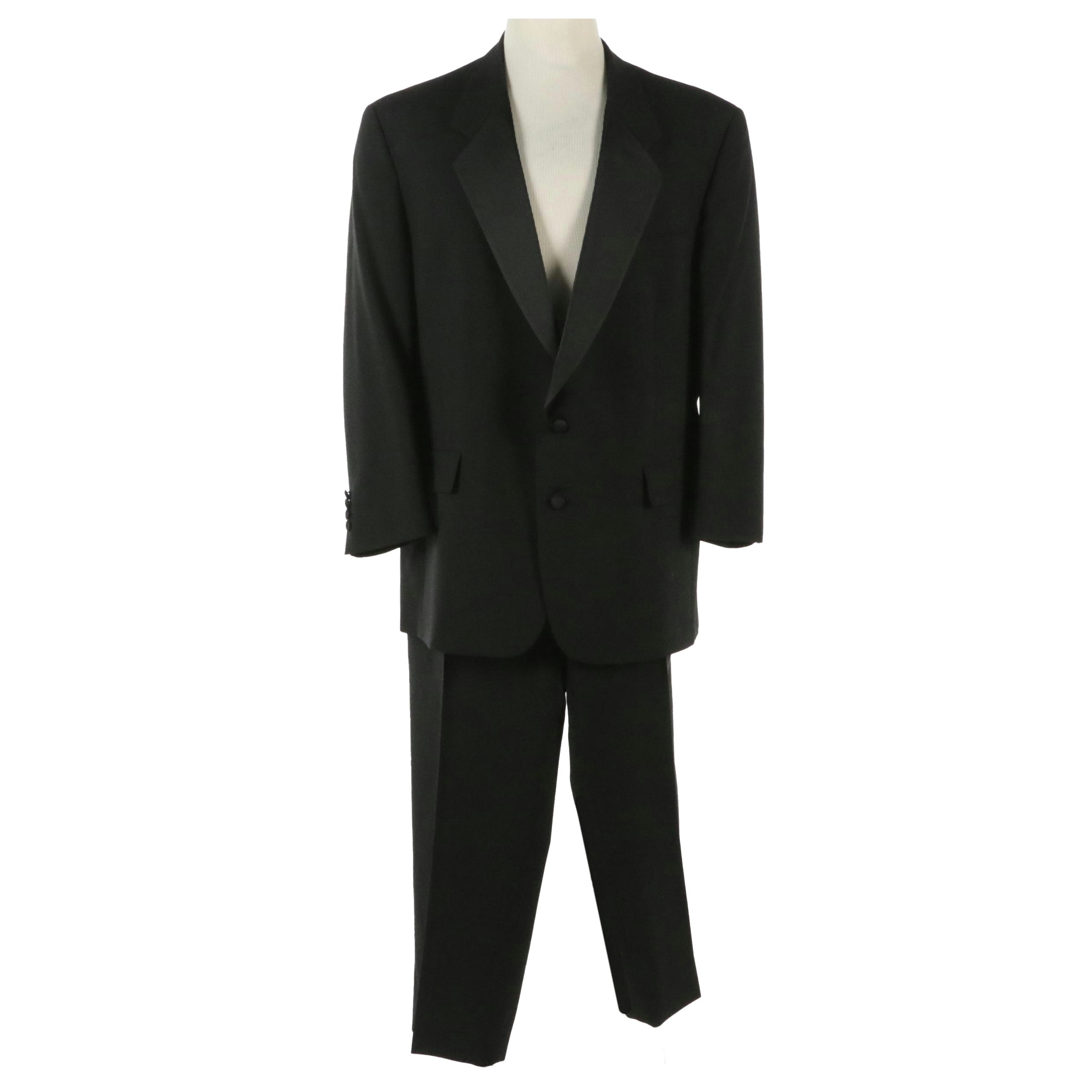 Hart Schaffner & Marx Black Virgin Wool Suit