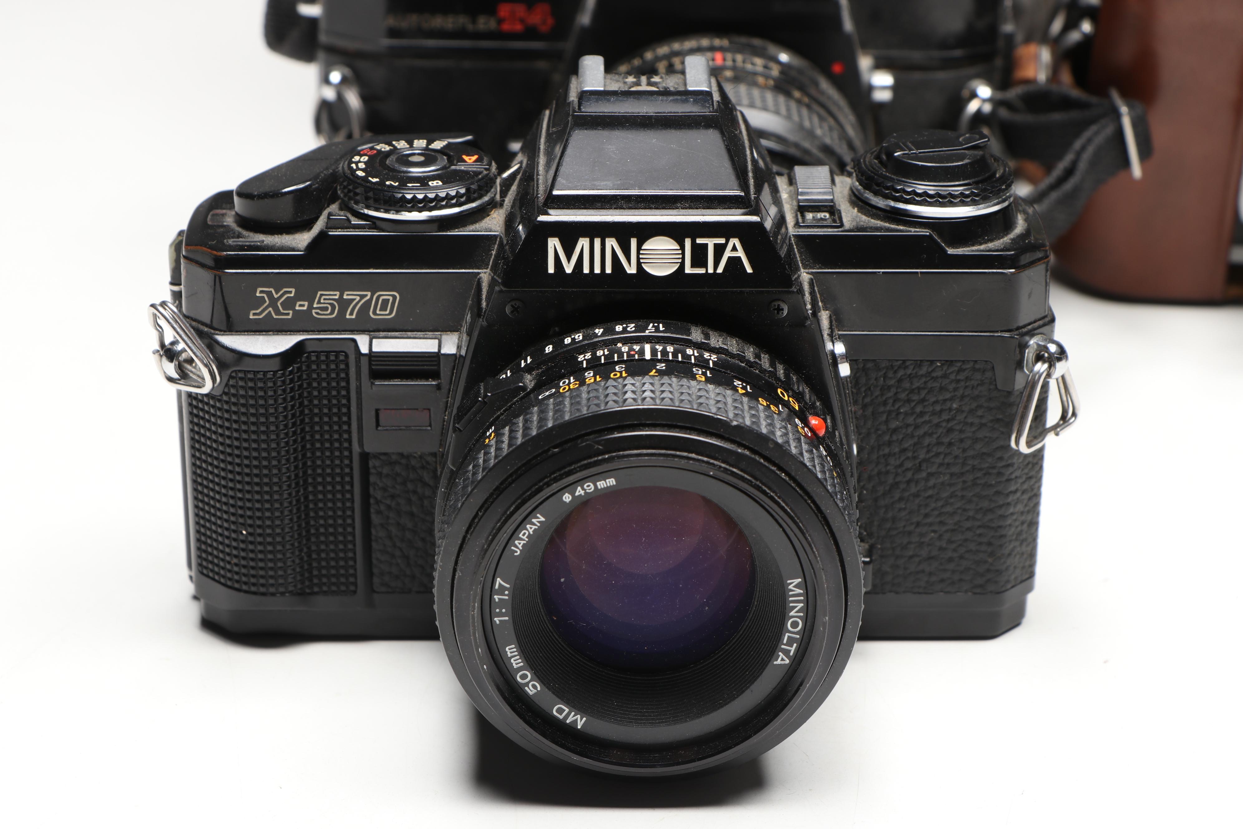 Kodak Pocket, Canon AE-1, Minolta X-570, and More SLR, Box, and Movie Cameras