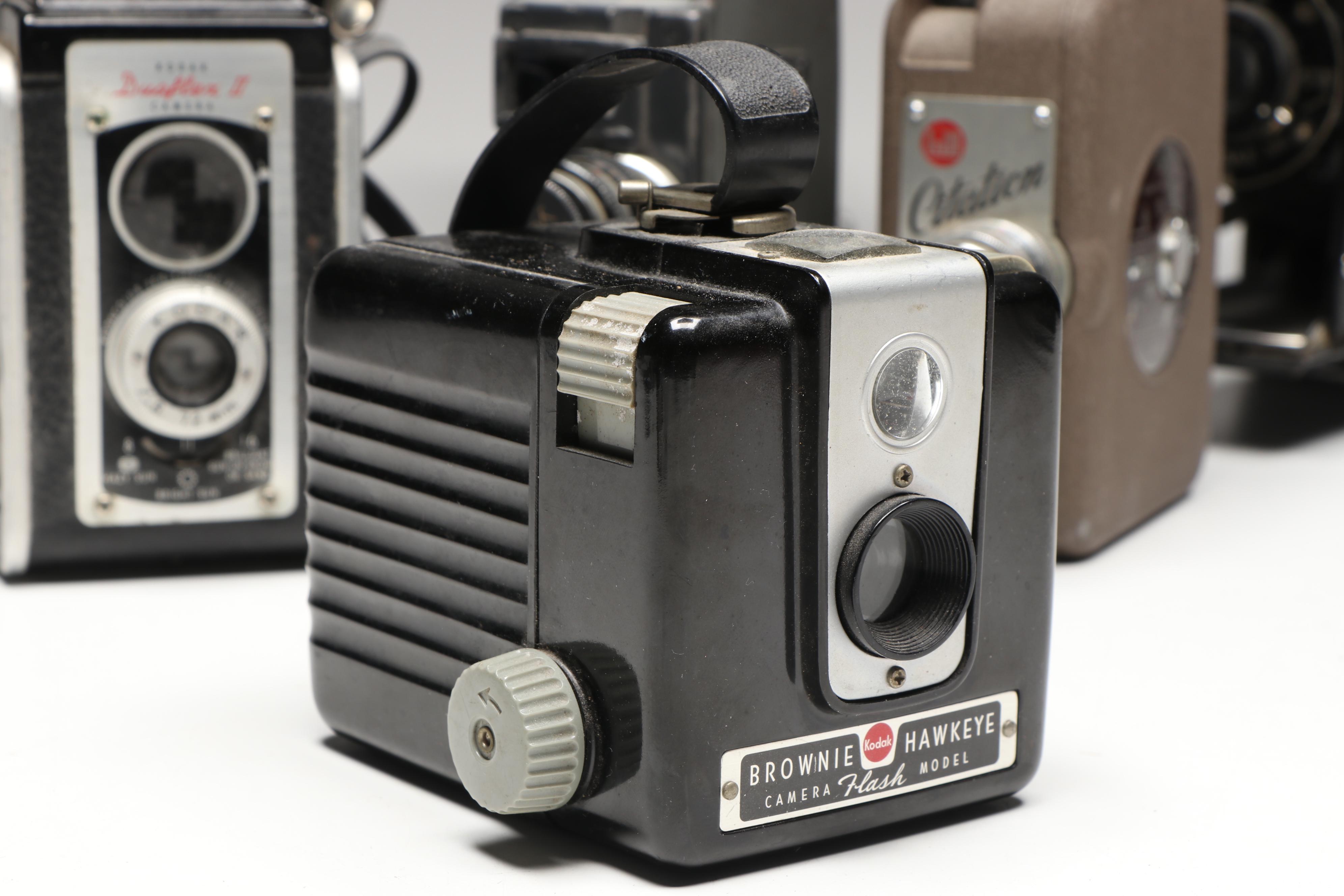 Kodak Pocket, Canon AE-1, Minolta X-570, and More SLR, Box, and Movie Cameras