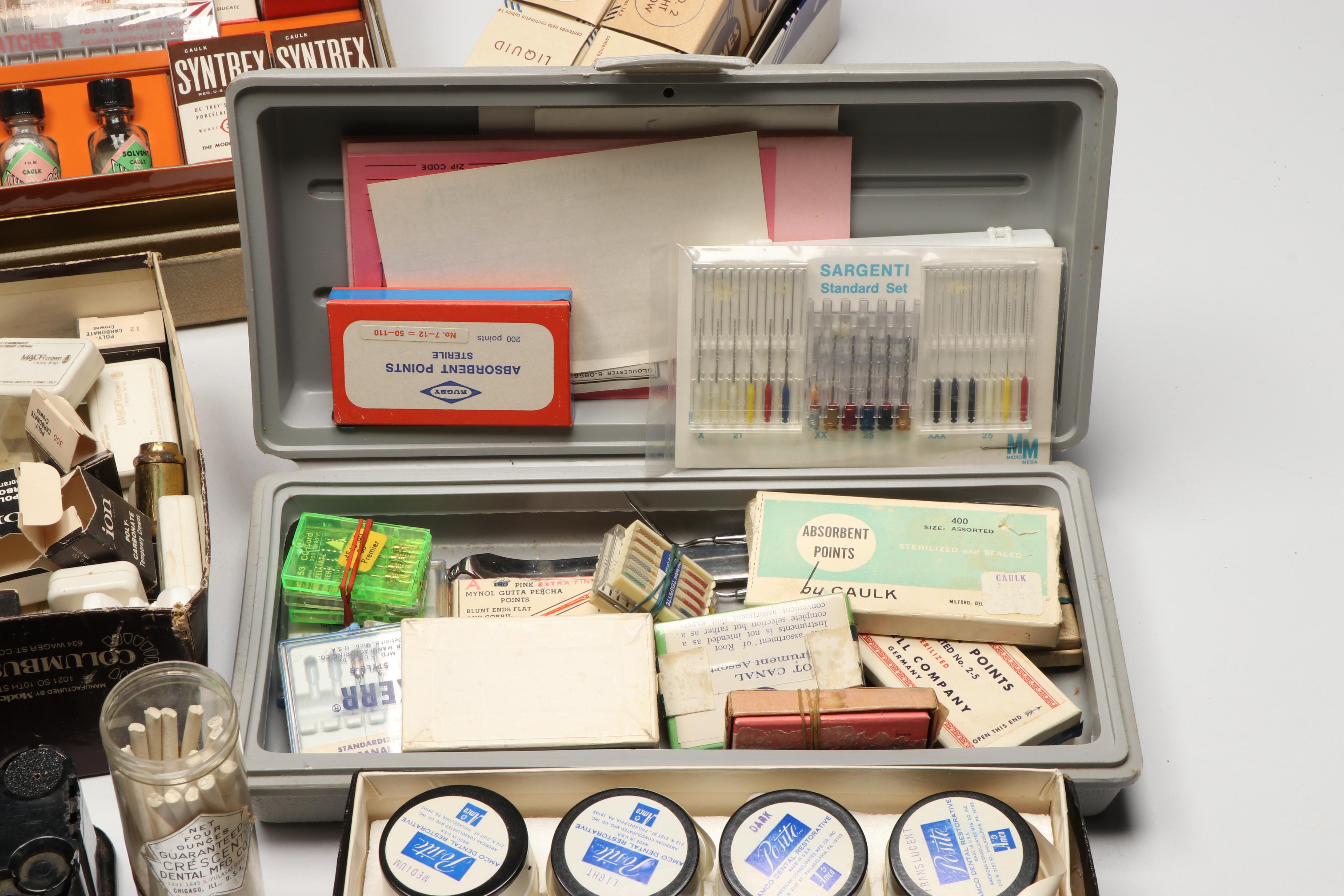 Caulk and Ames Synthetic Porcelain, Needles, Files, and More Dental Supplies
