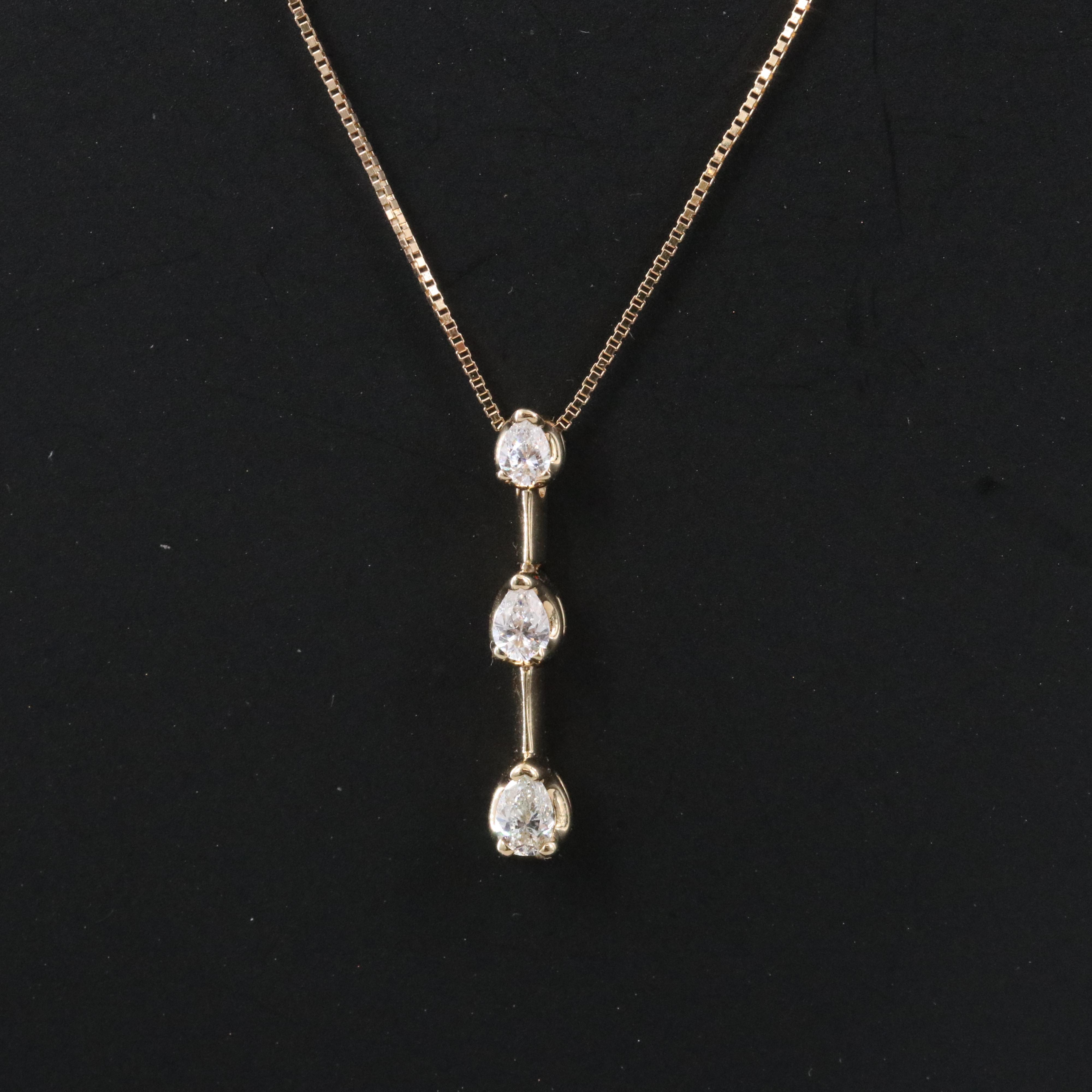 14K 0.25 CTW Diamond Pendant Necklace