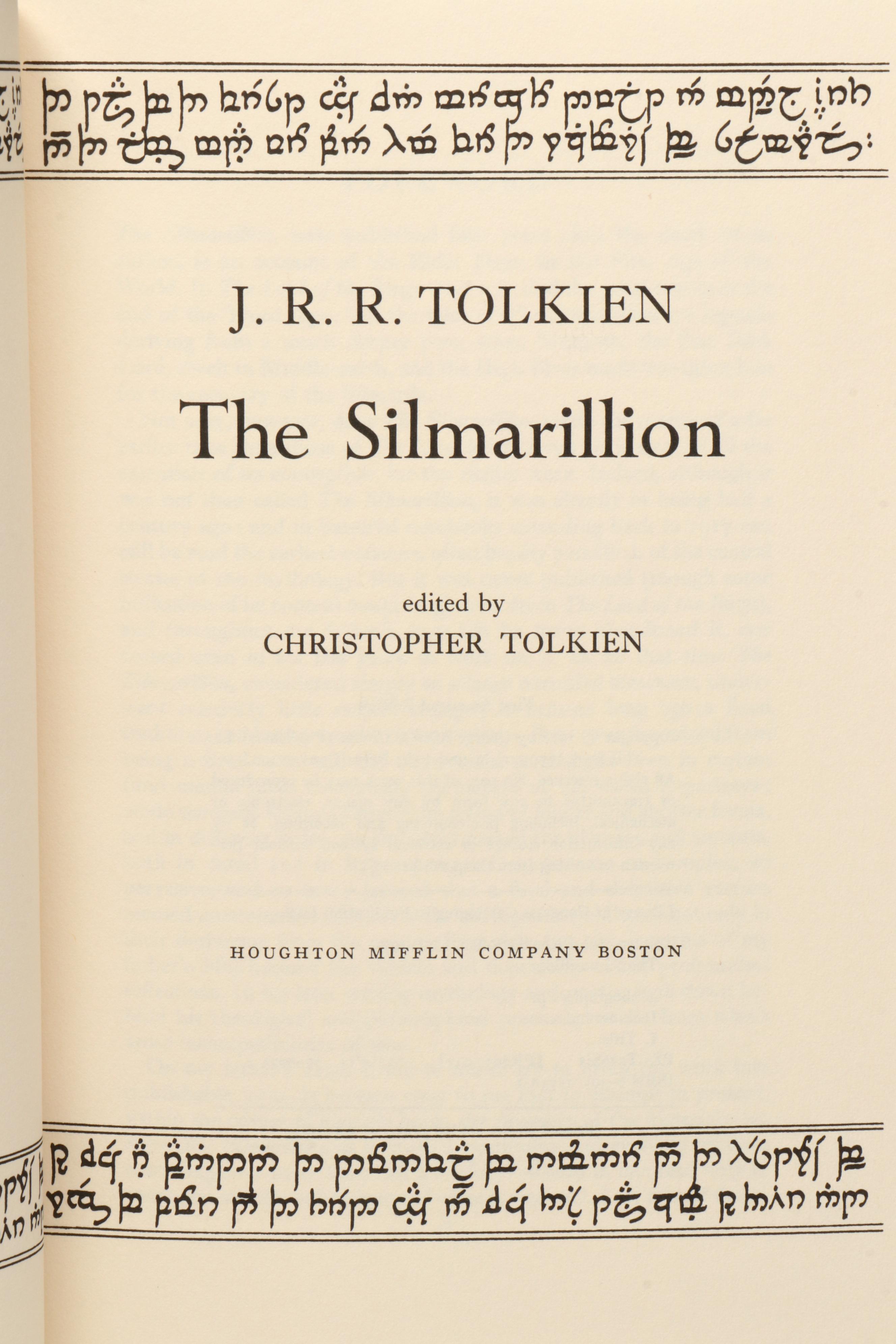 Book Club Edition "The Silmarillion" by J. R. R. Tolkien with Map, 1977