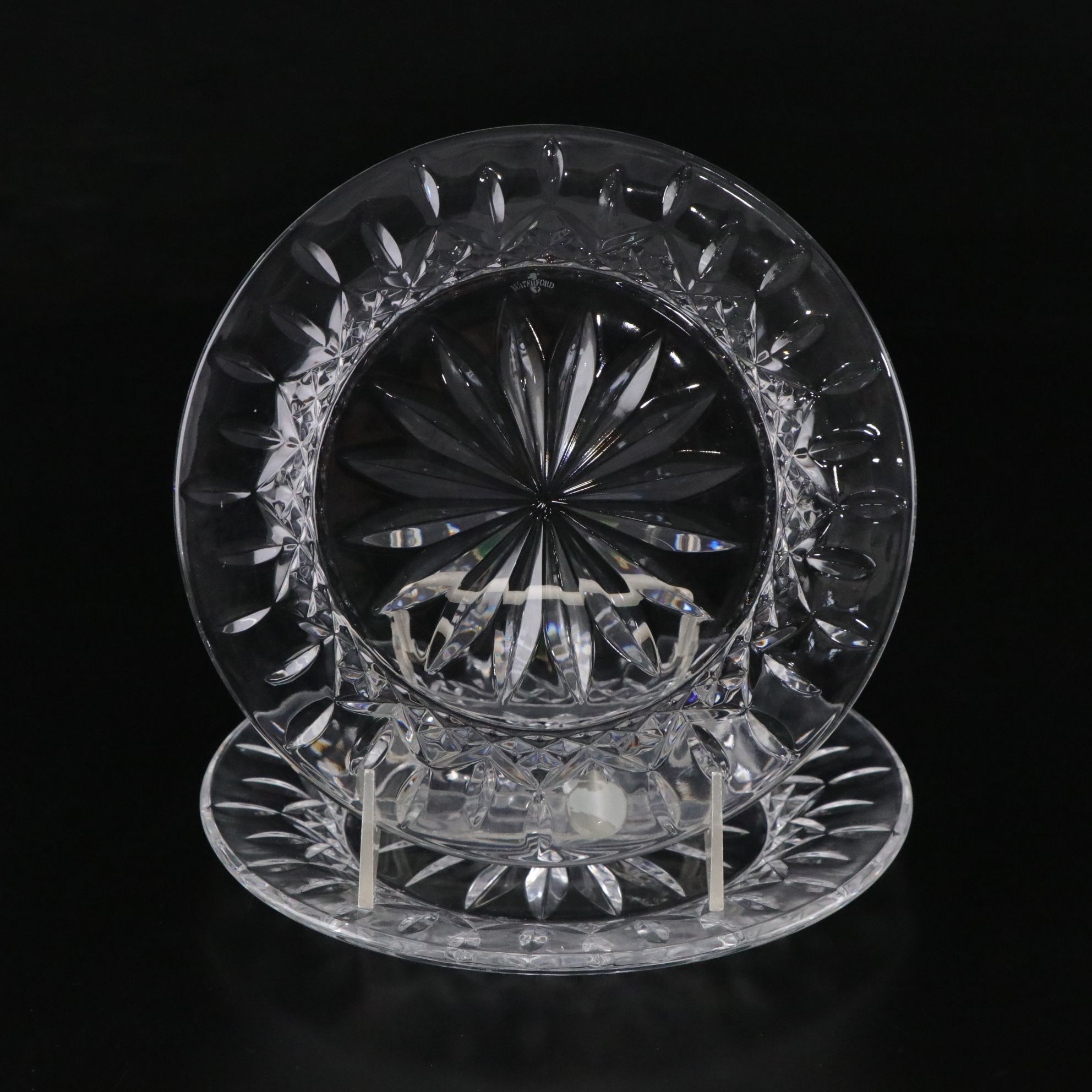 Waterford "Lismore" Crystal Offset Cake Server, Goblets, Claret, and Plates