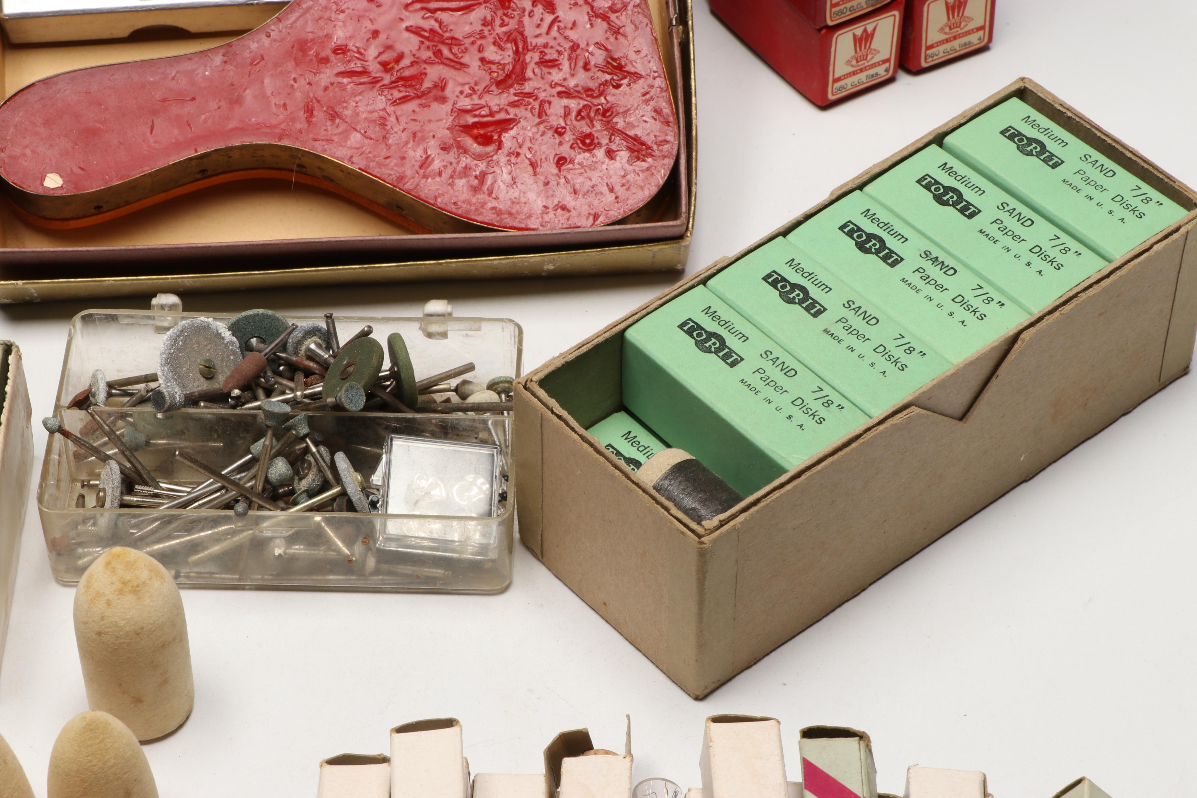 Caulk Portable Wax Work Bench with Alcohol Torch, Files and More Dental Supplies