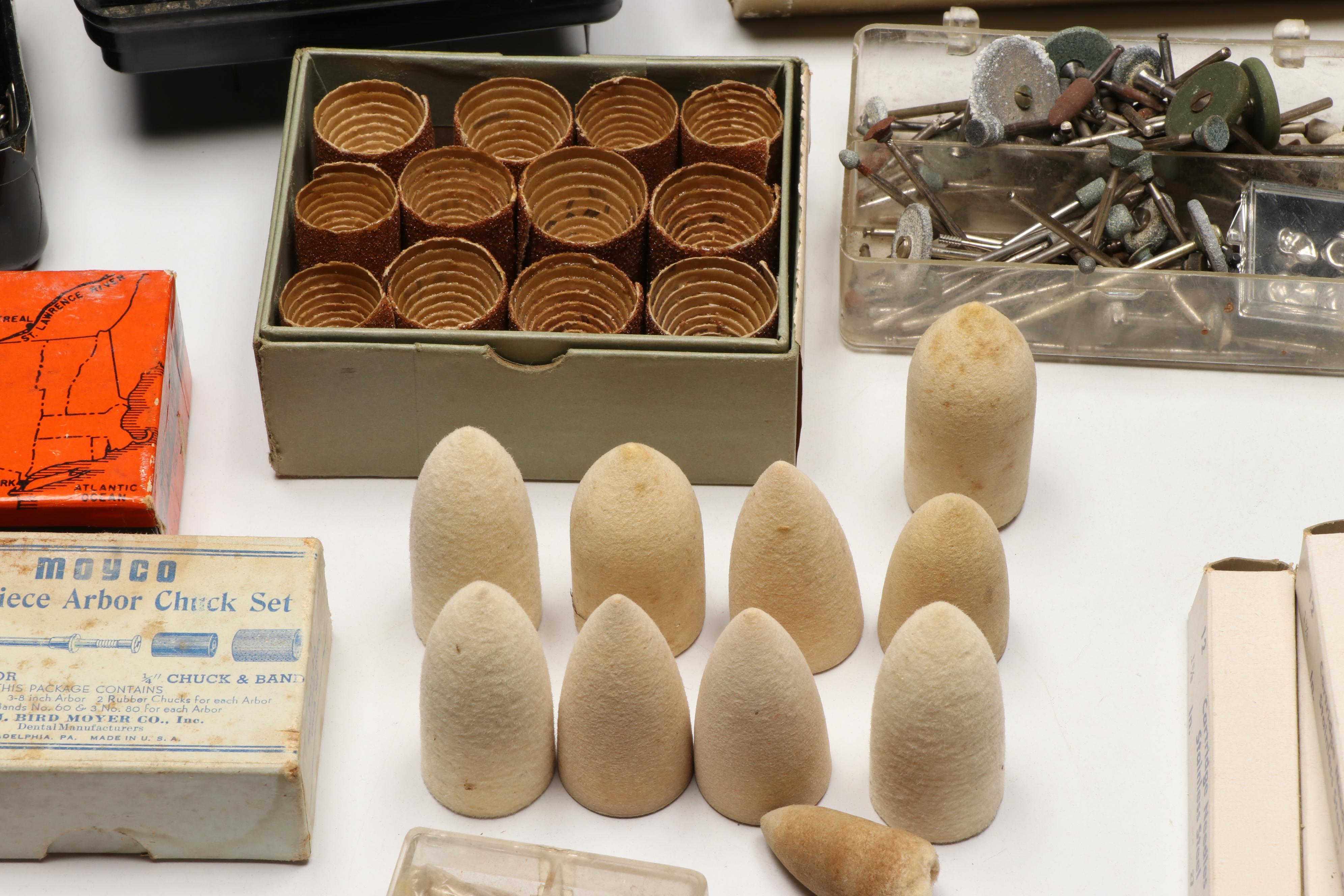 Caulk Portable Wax Work Bench with Alcohol Torch, Files and More Dental Supplies