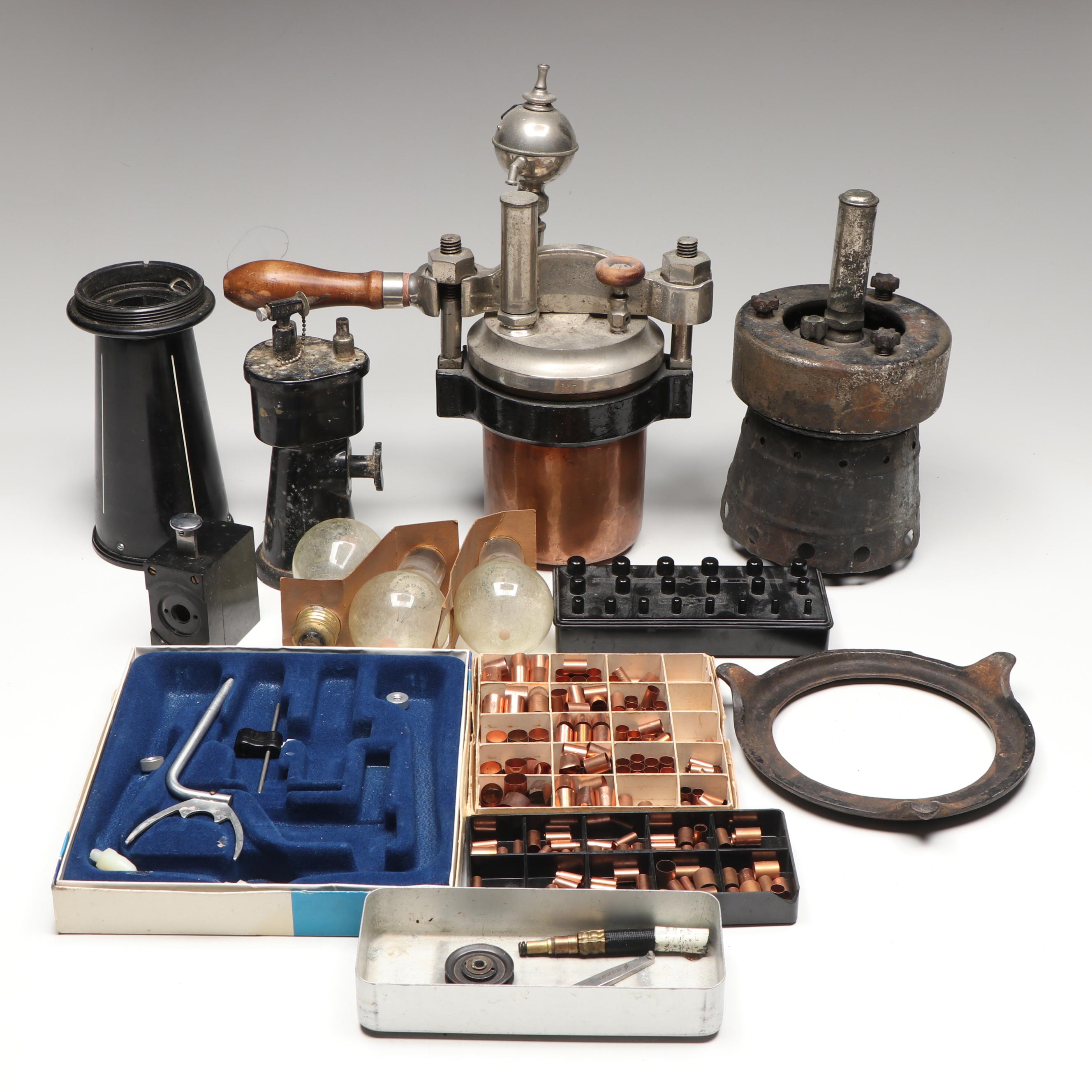 Hanau Engineering Co. Alcohol Torch with Copper Bands and More Dental Equipment