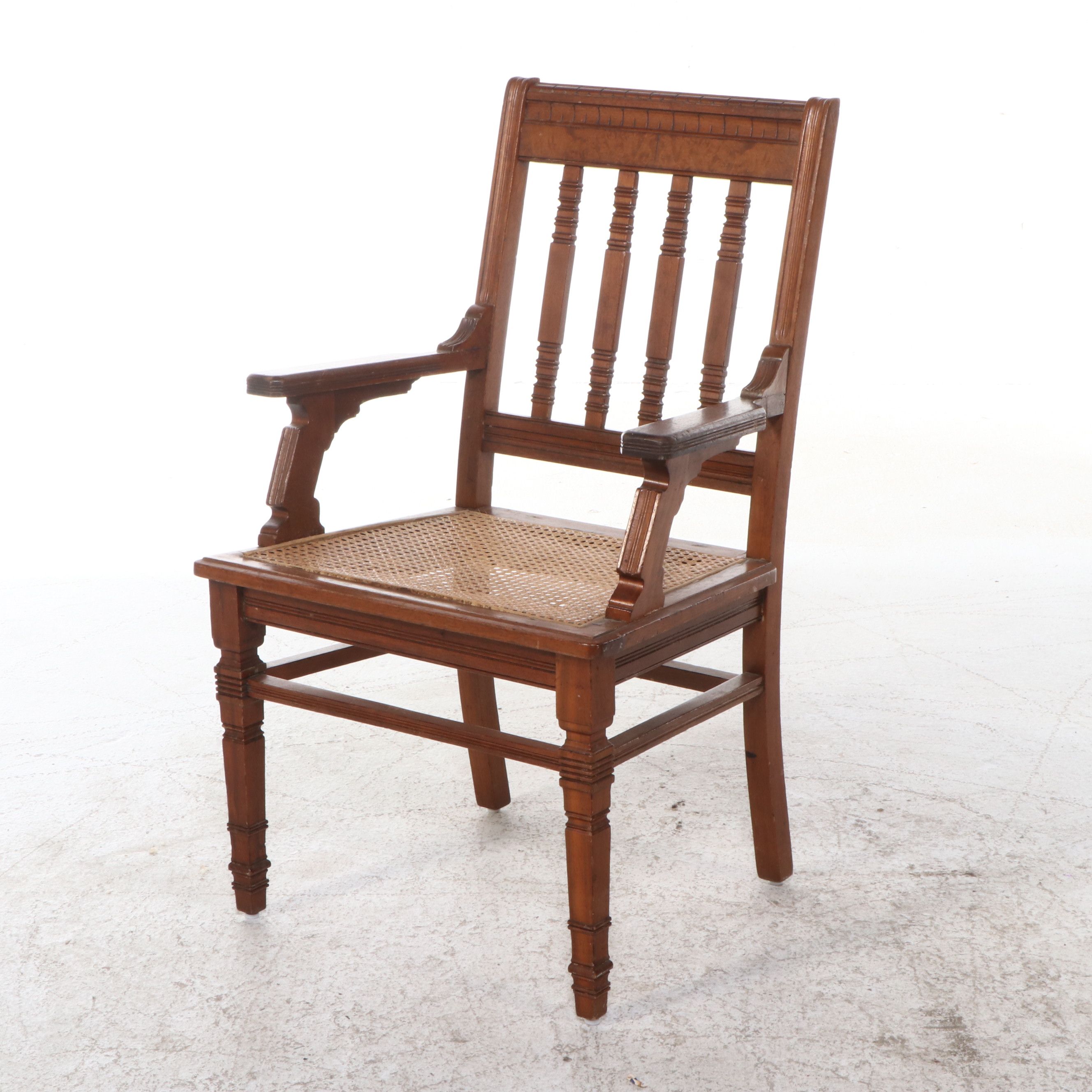 Set of Four Arts & Crafts Style Chairs with Caned Seating