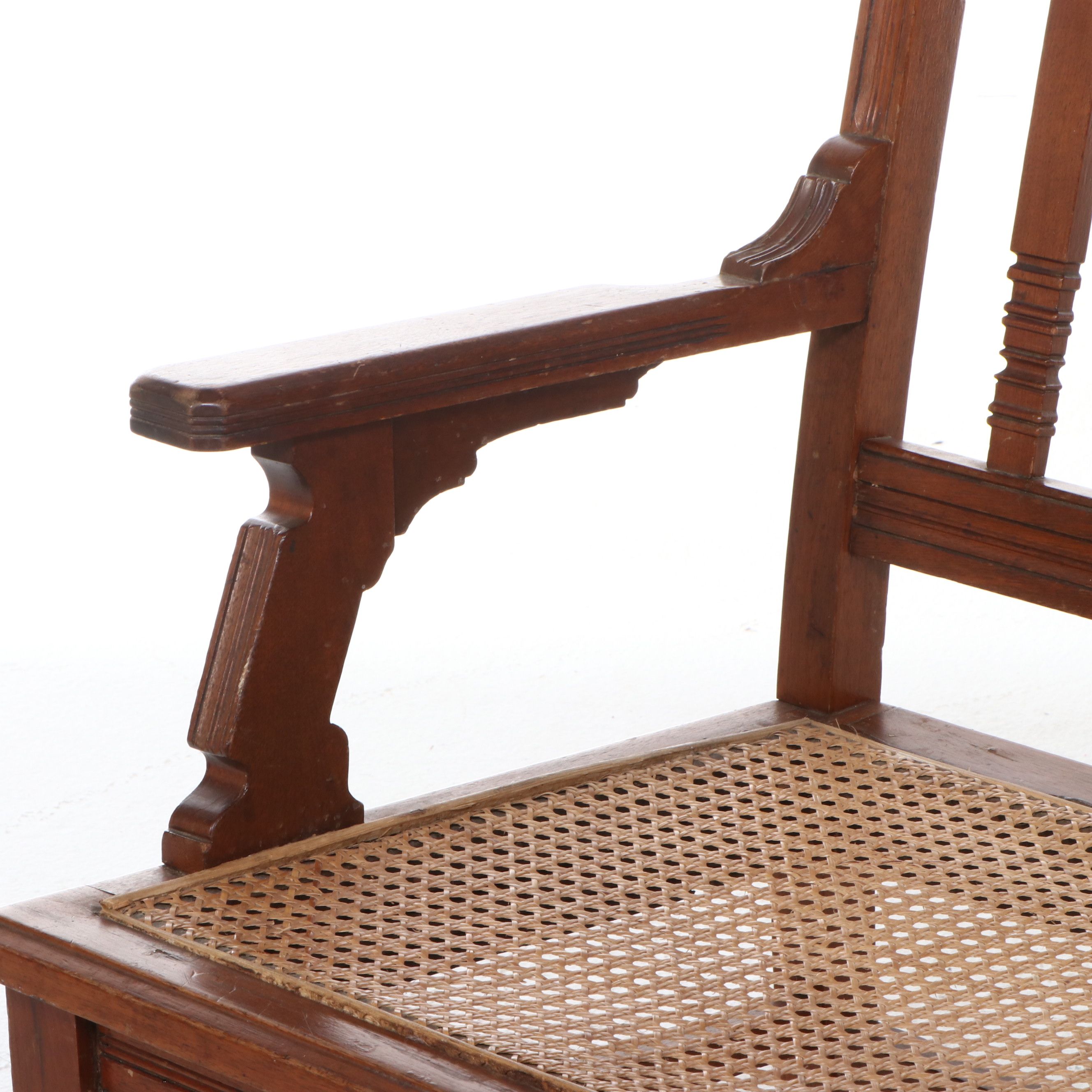 Set of Four Arts & Crafts Style Chairs with Caned Seating