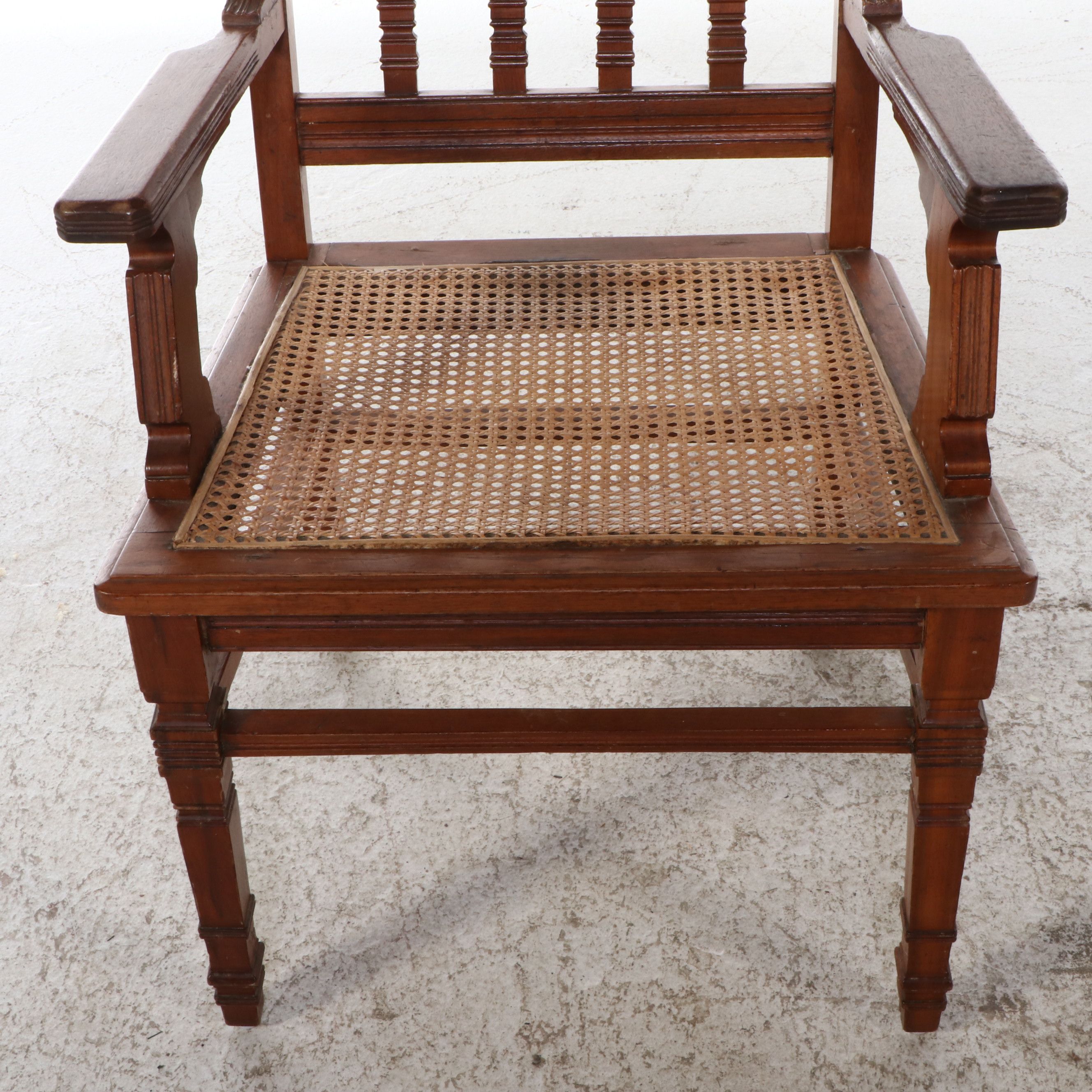 Set of Four Arts & Crafts Style Chairs with Caned Seating