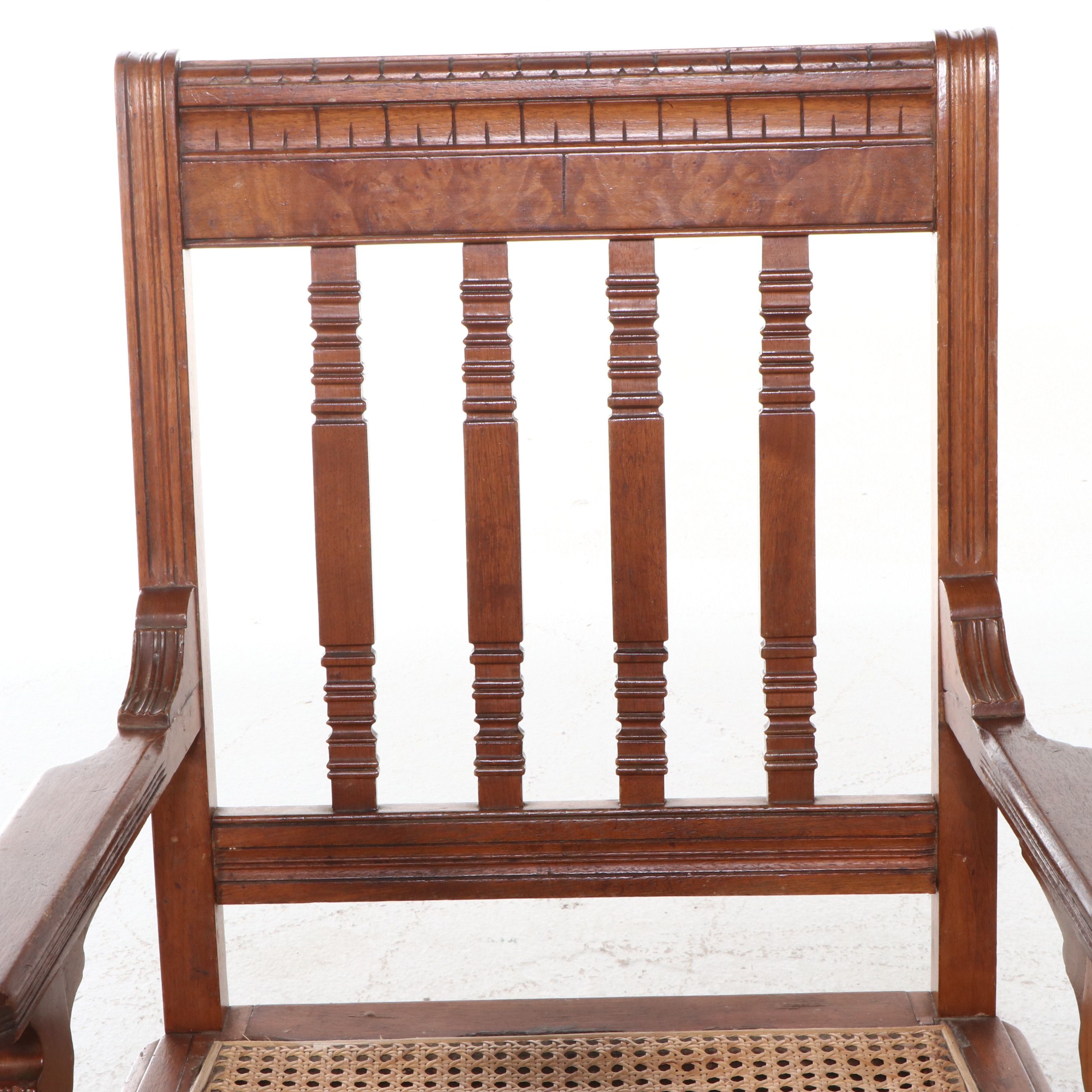 Set of Four Arts & Crafts Style Chairs with Caned Seating
