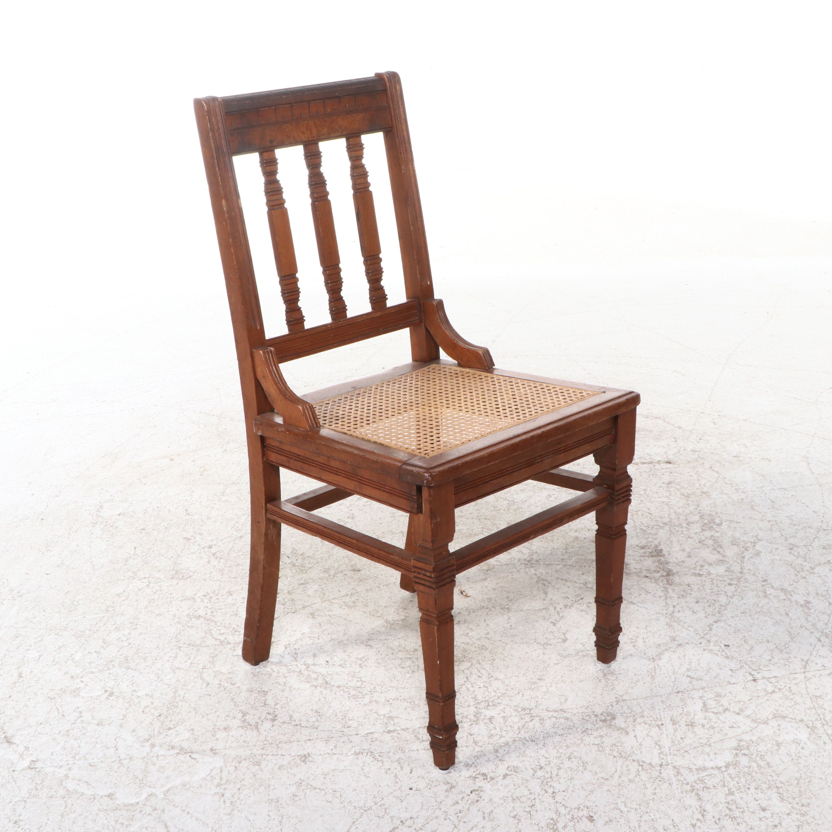 Set of Four Arts & Crafts Style Chairs with Caned Seating
