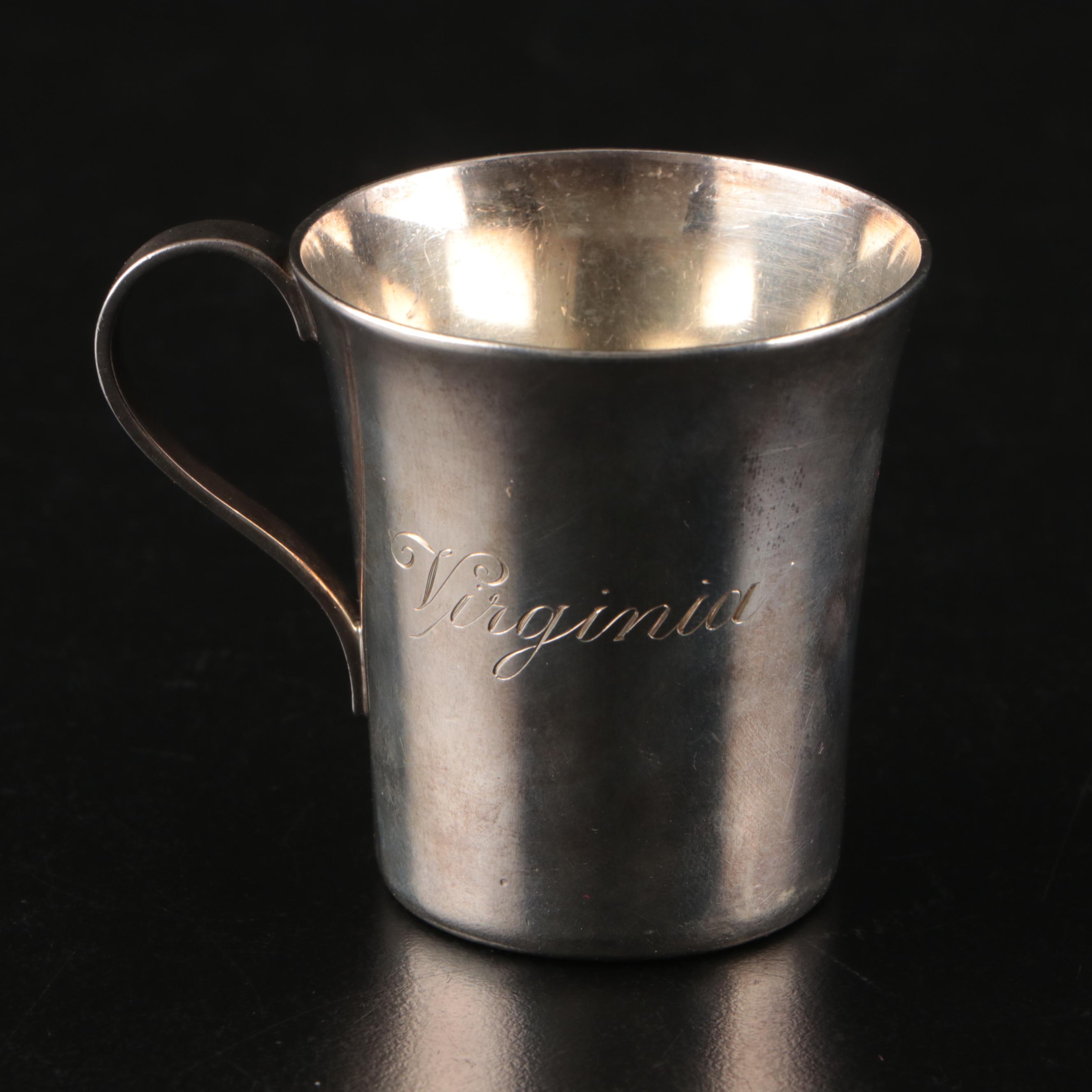 Tiffany & Co. Monogrammed Sterling Silver Baby Cup