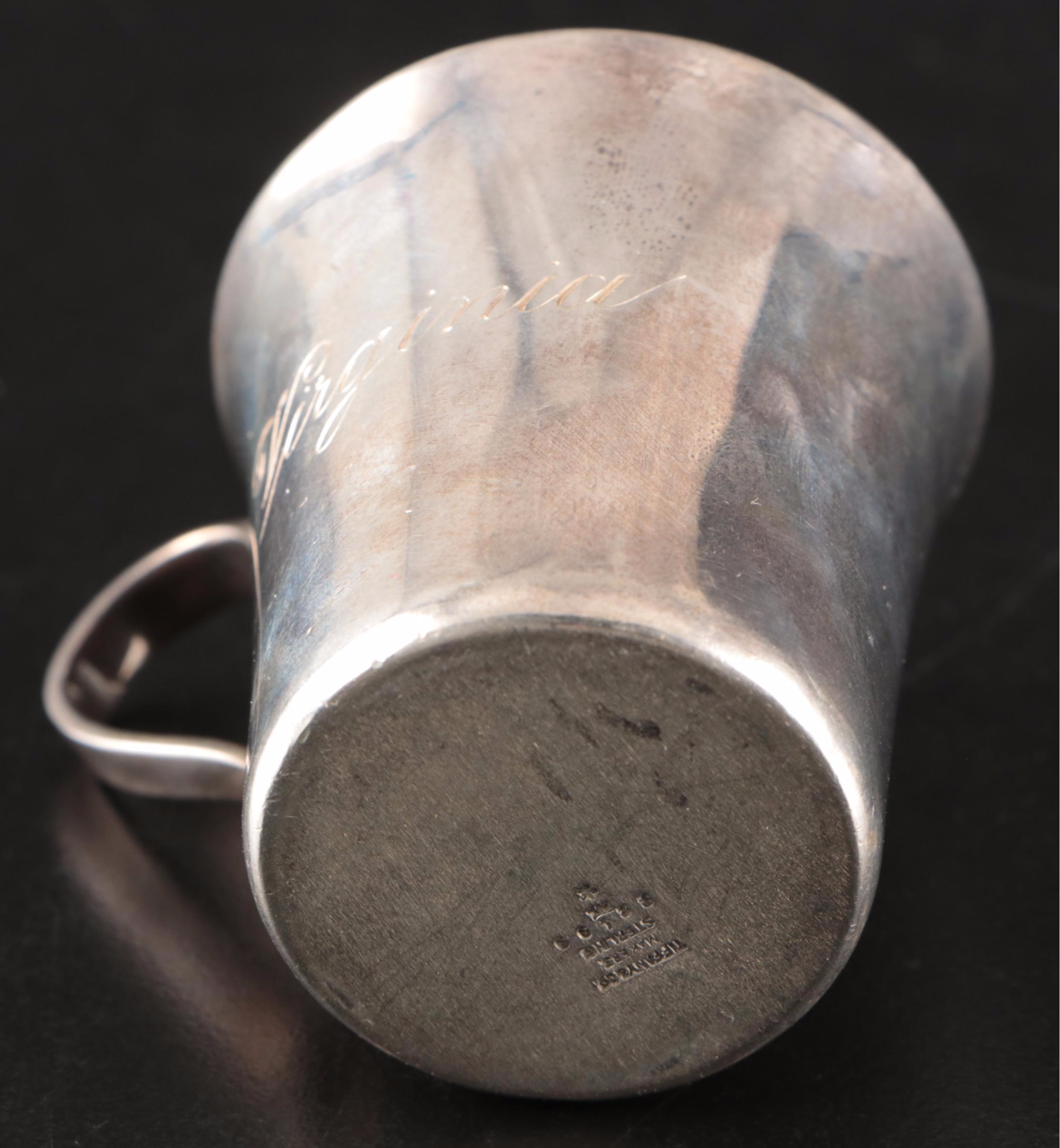Tiffany & Co. Monogrammed Sterling Silver Baby Cup