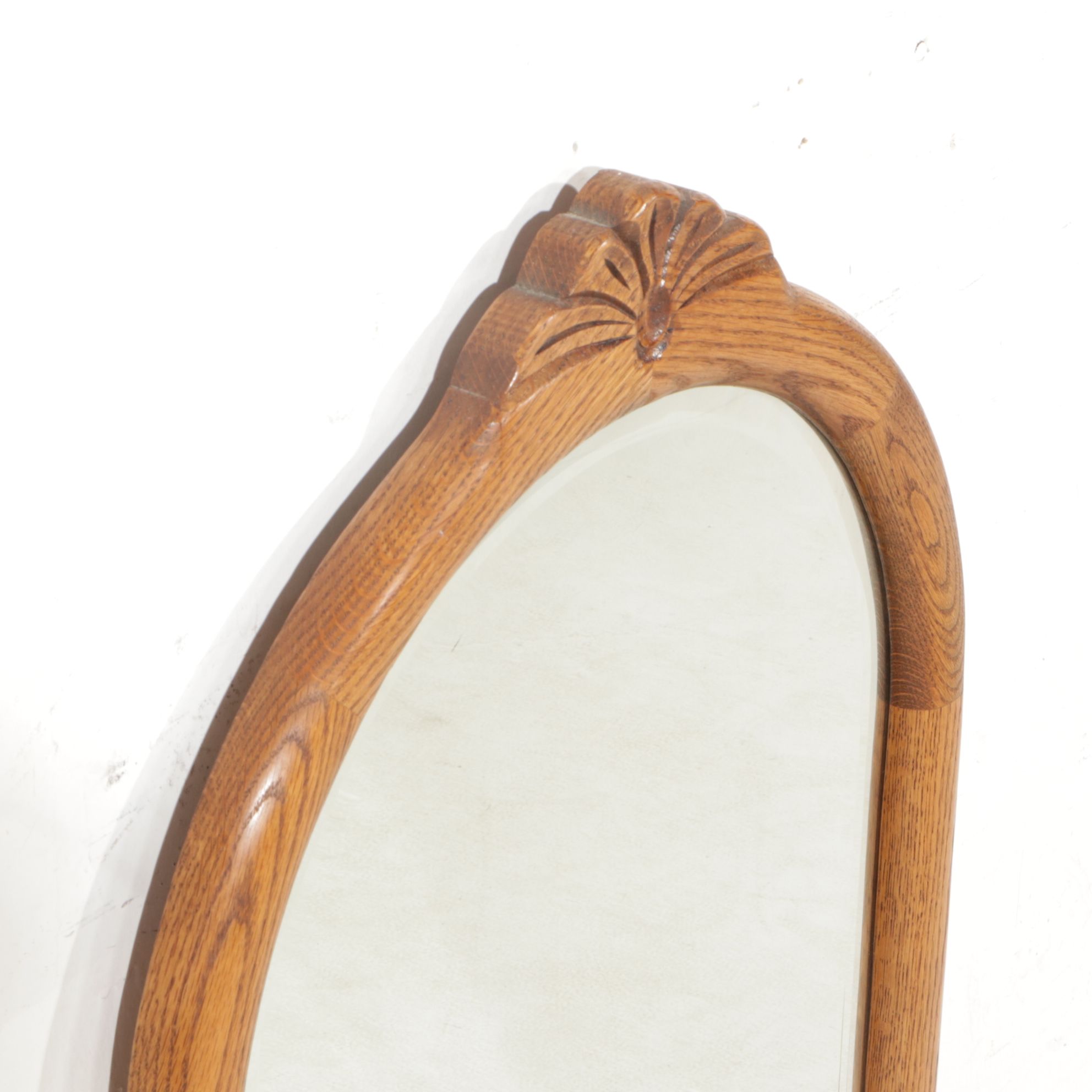 Oak Wall Mirror, Late 20th Century