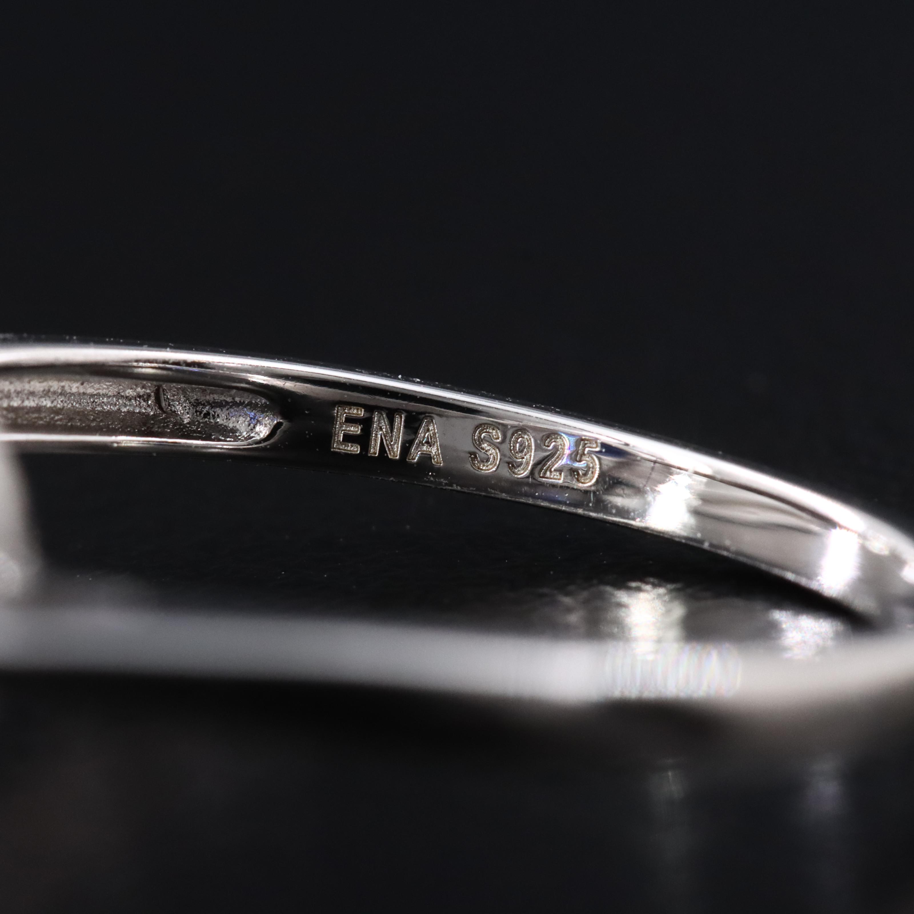 Sterling Sapphire and Moissanite Ring