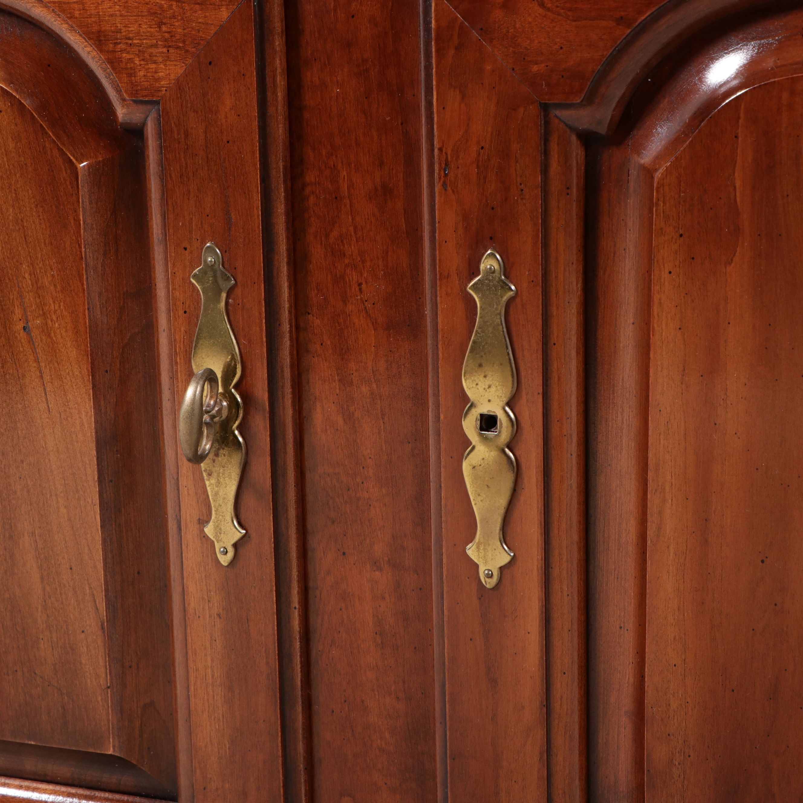 Georgian Style Cherry Illuminated China Cabinet, 1982