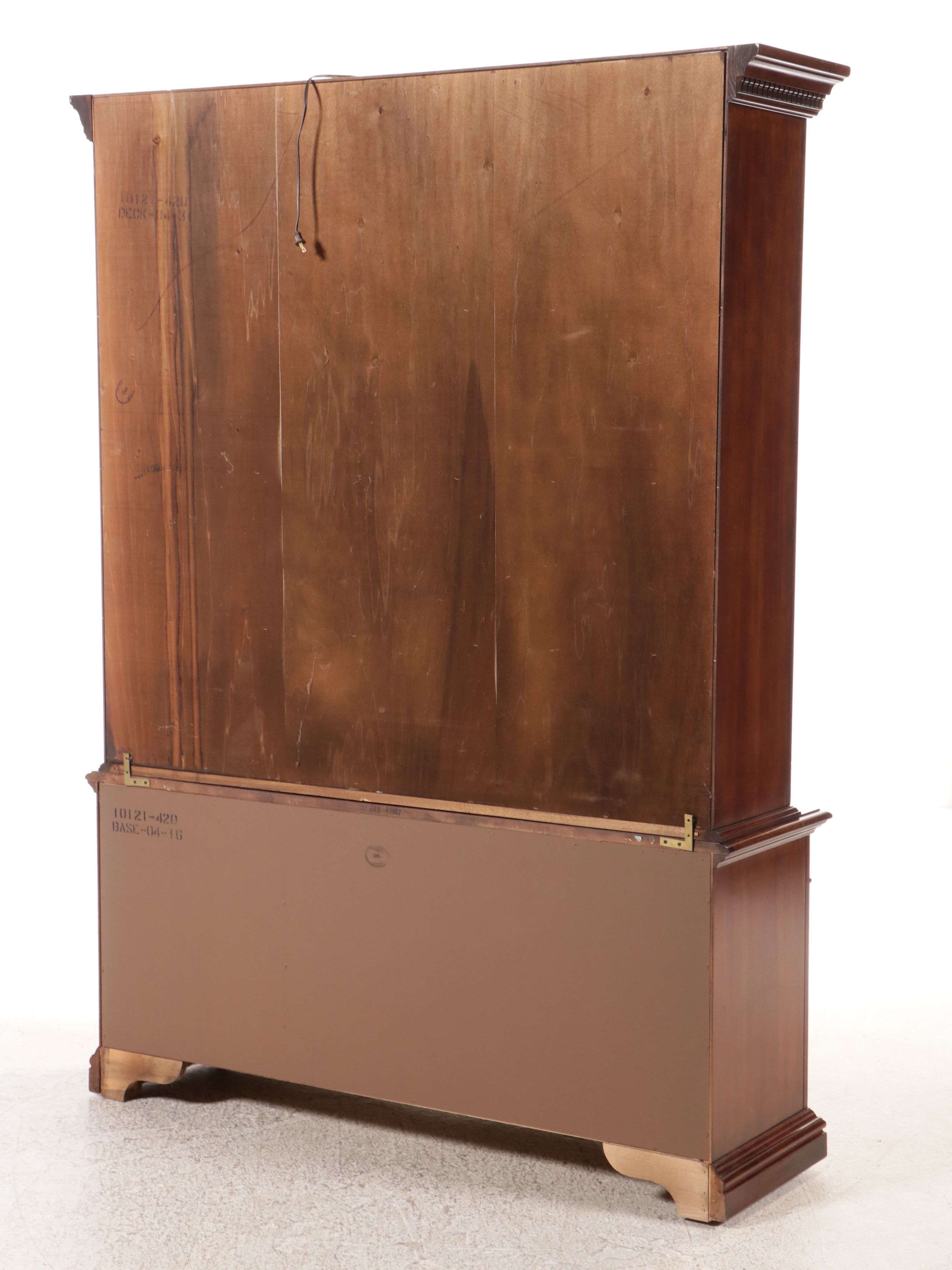 Georgian Style Cherry Illuminated China Cabinet, 1982