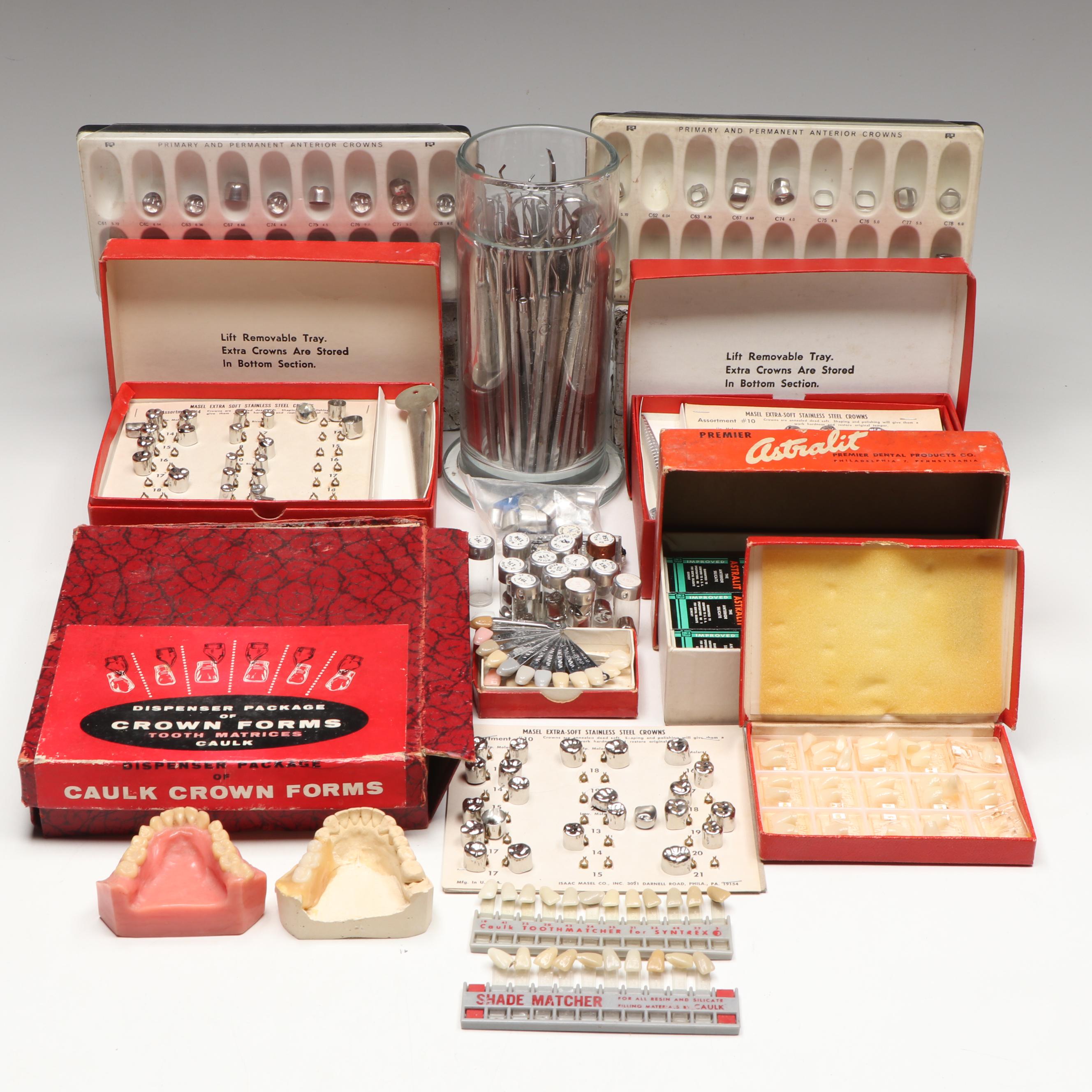 Liechtenstein Tooth Shade Guides with Masel Stainless Crowns, More Dental Tools