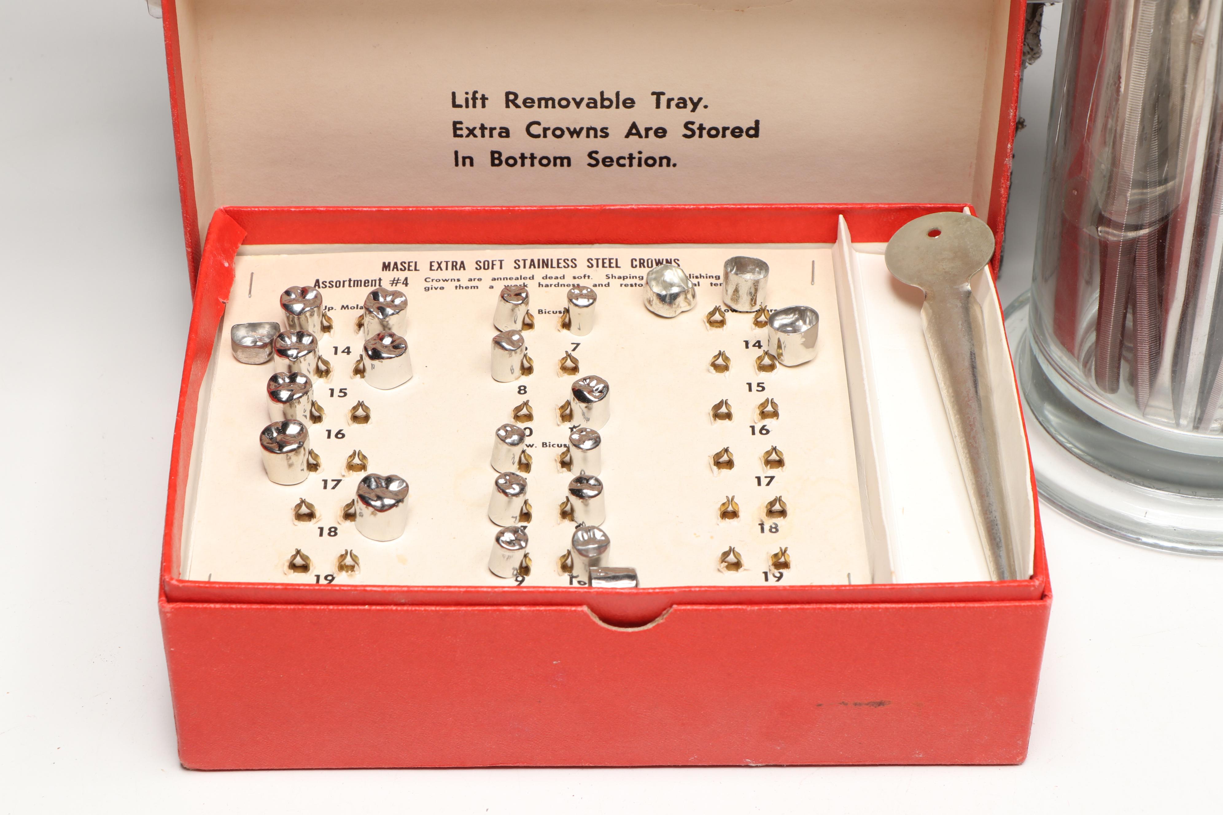 Liechtenstein Tooth Shade Guides with Masel Stainless Crowns, More Dental Tools